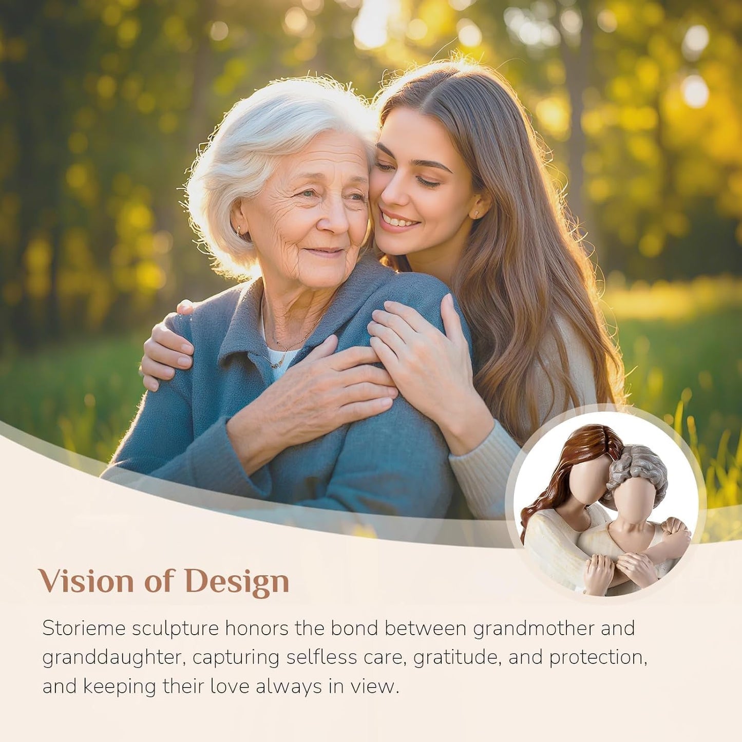 Storieme Grandma Figurine - Heartwarming Birthday Gift from Granddaughter | Perfect for Mother's Day & Christmas