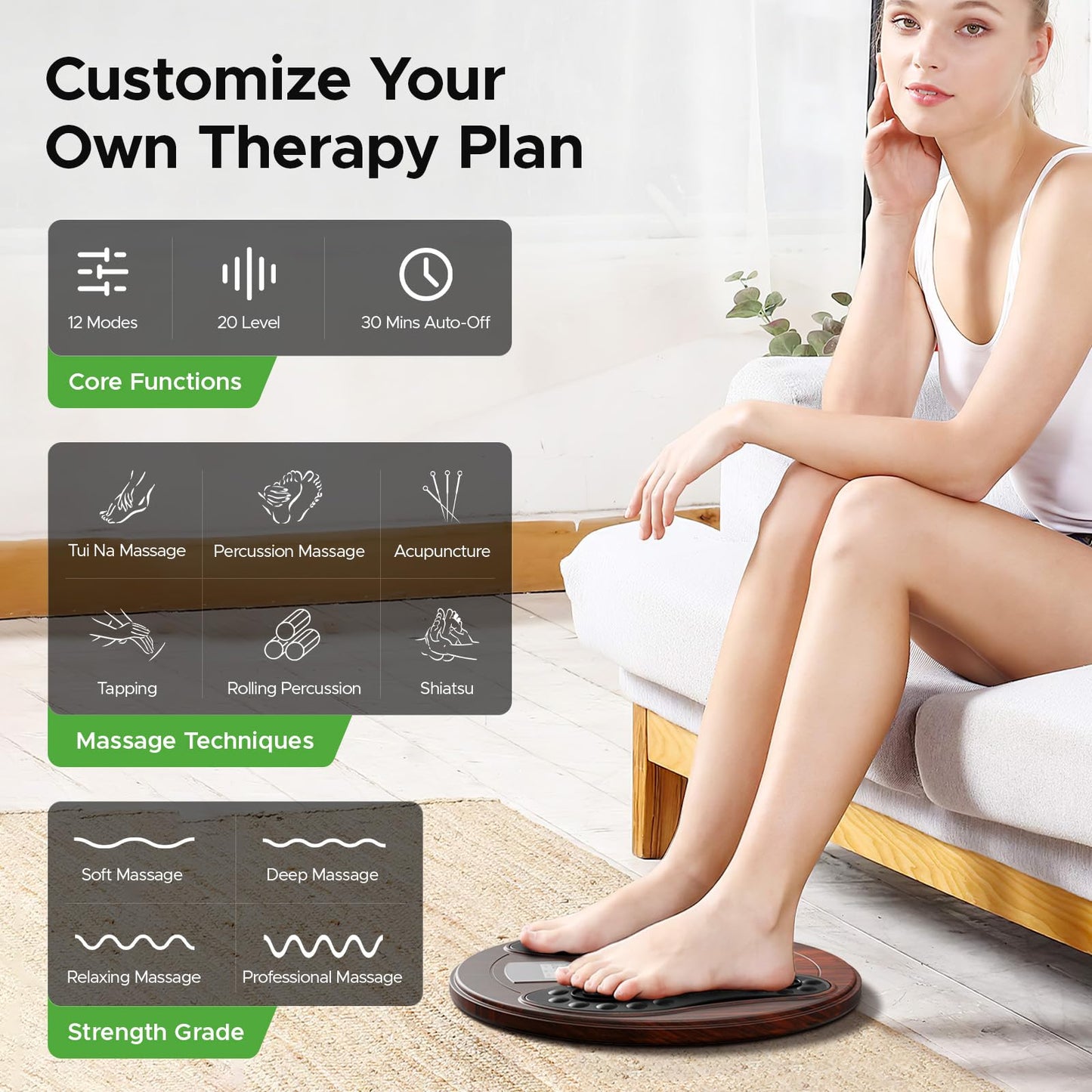 EMS Foot Massager with Infrared Therapy for Neuropathy & Pain Relief – Rechargeable Electric Muscle & Nerve Stimulator for Feet & Calves, Blood Circulation Booster, Plantar Fasciitis Relief
