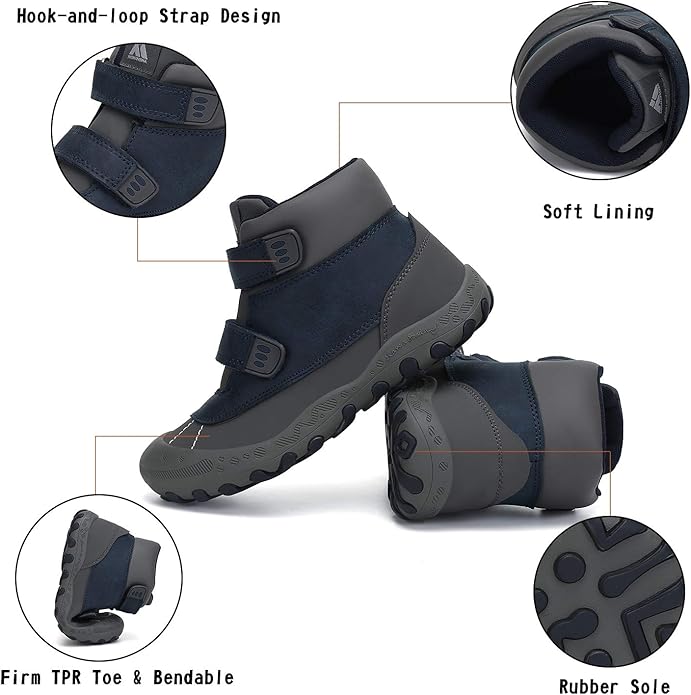 Mishansha Kids Hiking Boots Toddler Girls Boys Hiking Shoes Water-Resistant Anti-Collision Non-Slip Athletic Outdoor Trekking Boots