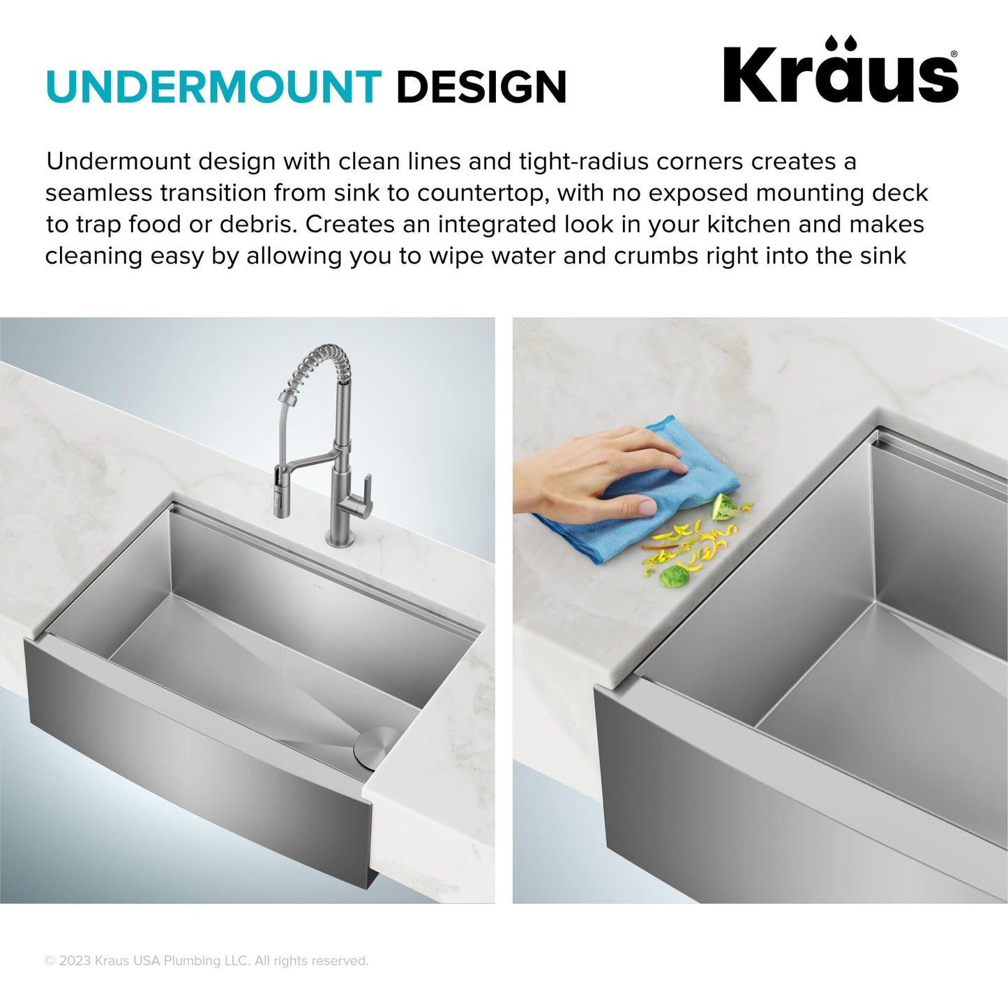 Kraus Kore 30-Inch Farmhouse Workstation with In Sink Dish Drying Rack, Stainless Steel Kitchen Sink, KWF410-30