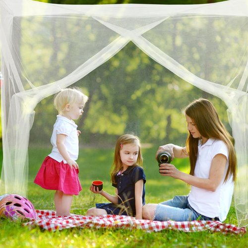 COZFUR Mosquito Net for Bed Mosquiteros Cameros para Cuba One Side Opening White Bed Canopy Netting for Bedroom Camping Outdoor Travel (L75 X W35 X H63 Inch)