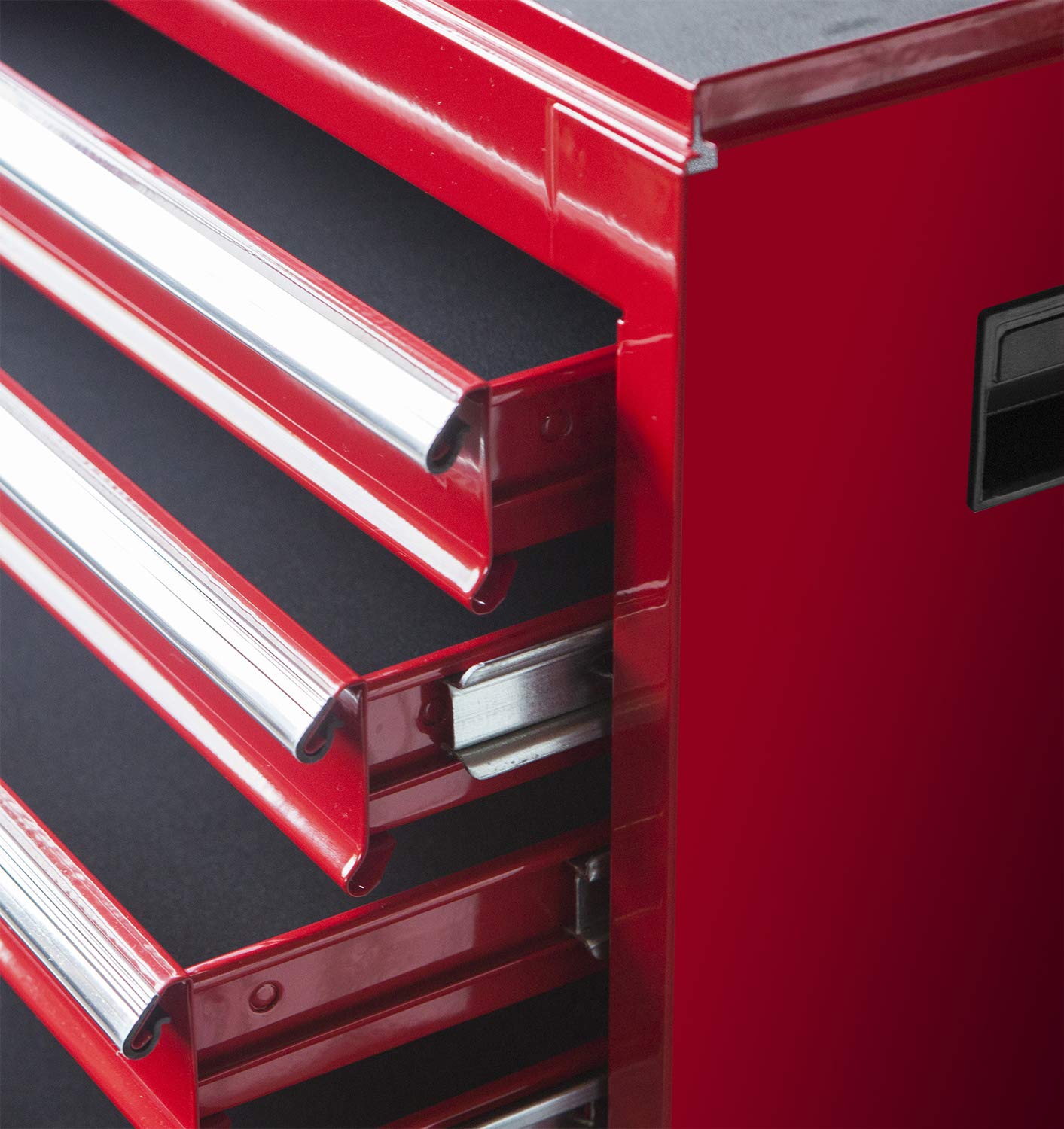 Torin ATBT1204B-RED Rolling Garage Workshop Tool Organizer: Detachable 4 Drawer Tool Chest with Large Storage Cabinet and Adjustable Shelf, Red