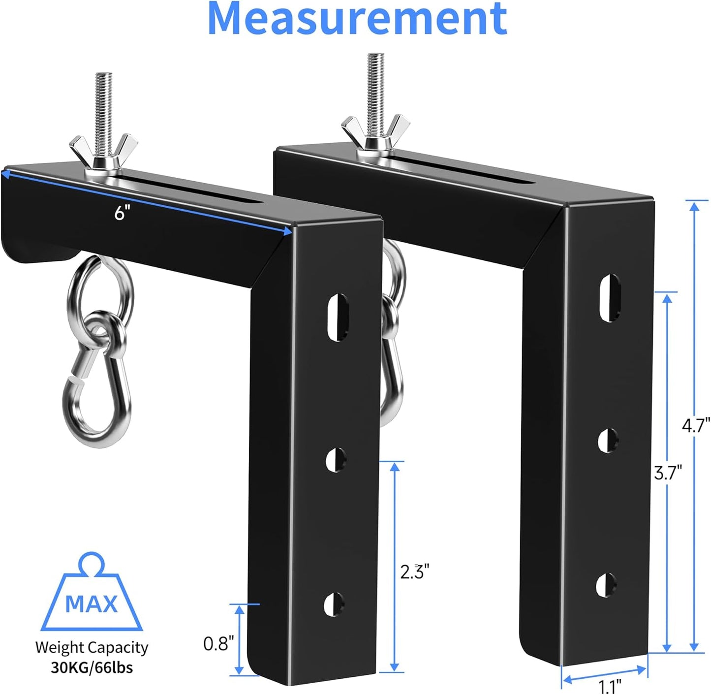 XINLEI 6 inch 66 lbs, PRL003B Universal Projector Screen Wall Mount L-Brackets Hanging Ceiling Mount, Adjustable