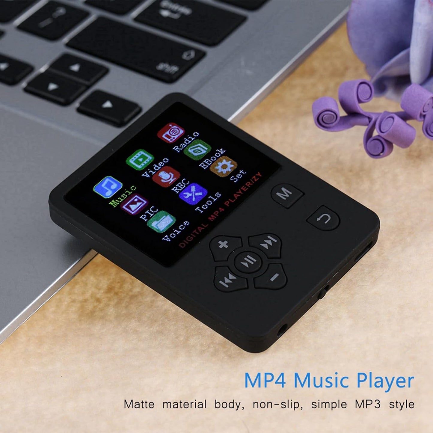 Zopsc MP4 1.8 Inch MP3 32GB Portable Player, Color Video Display, HiFi Player with Headphone Cable, Supports Up to Card