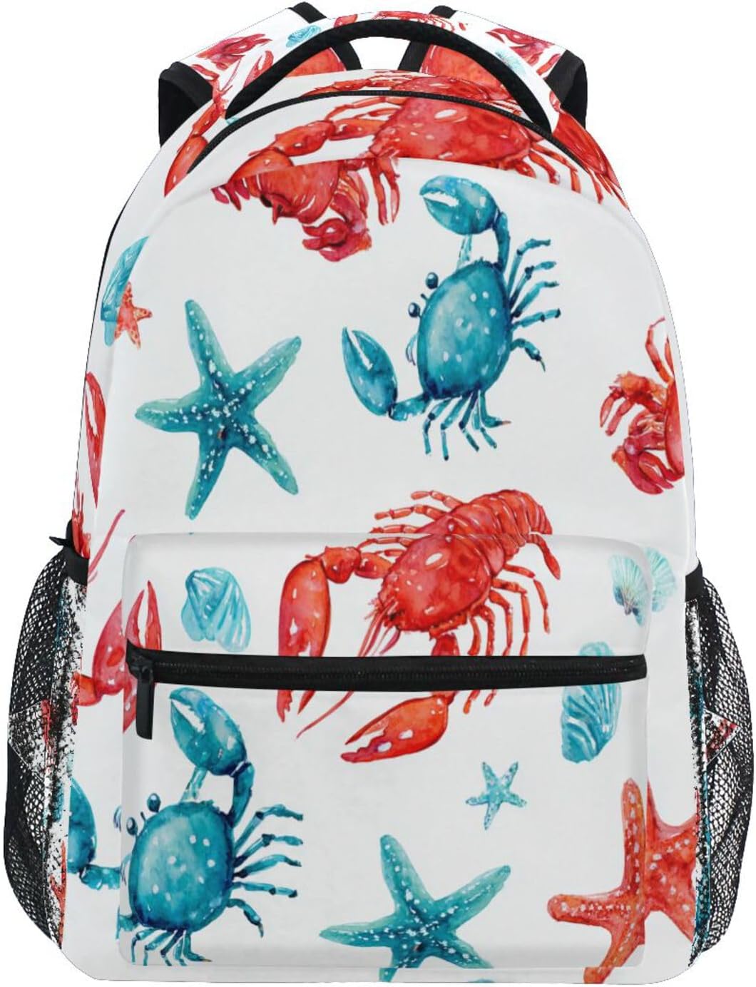 Krafig Backpacks Backpack Daypack Watercolor Cute Lobsters Crabs Boys Girls Kids School Bookbag, School Bag Travel