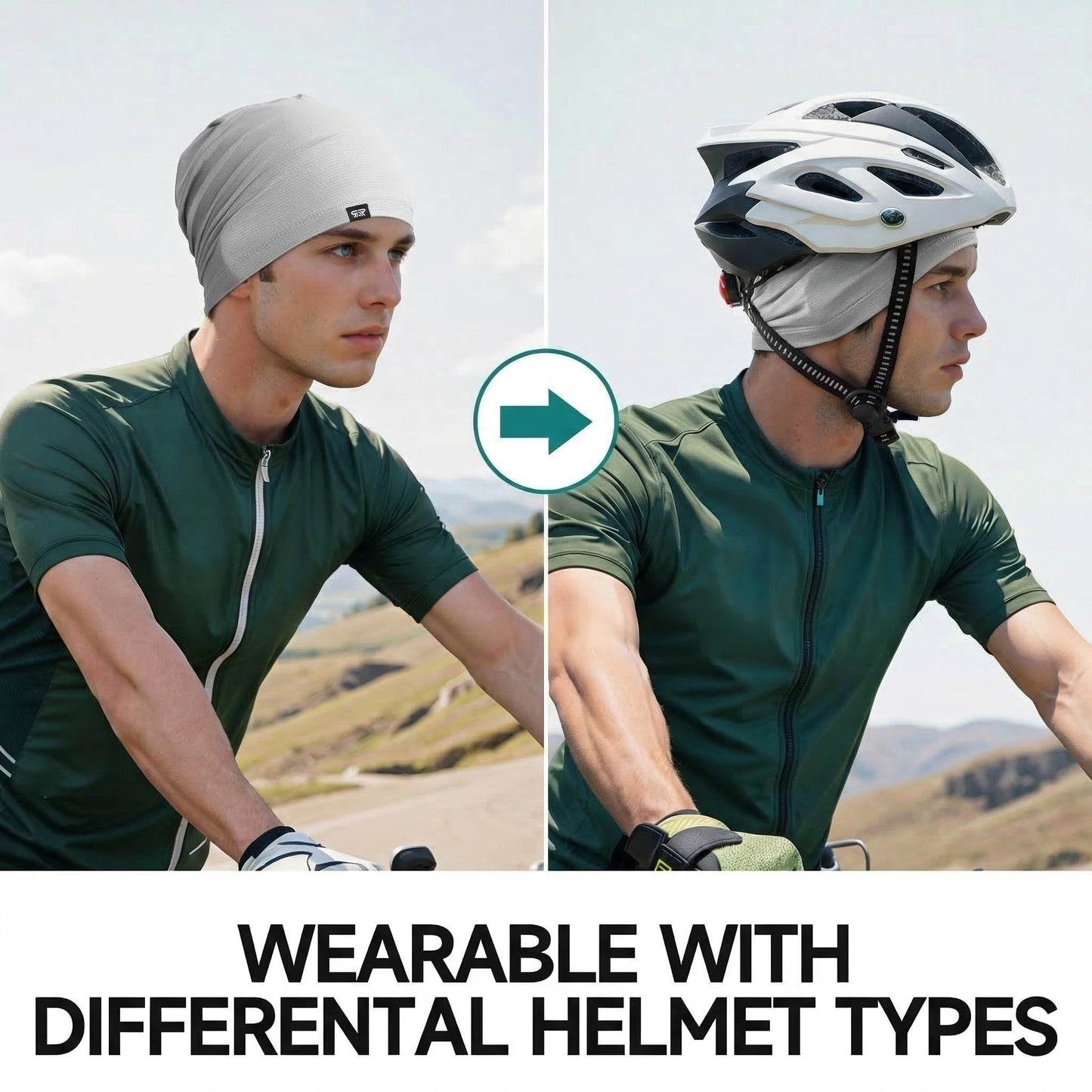 QINGLONGLIN 3Pcs Cooling Skull Cap for Men Women-Lightweight Breathable Beanie Hat, Thin Quick Dry Running Cap for Cycling