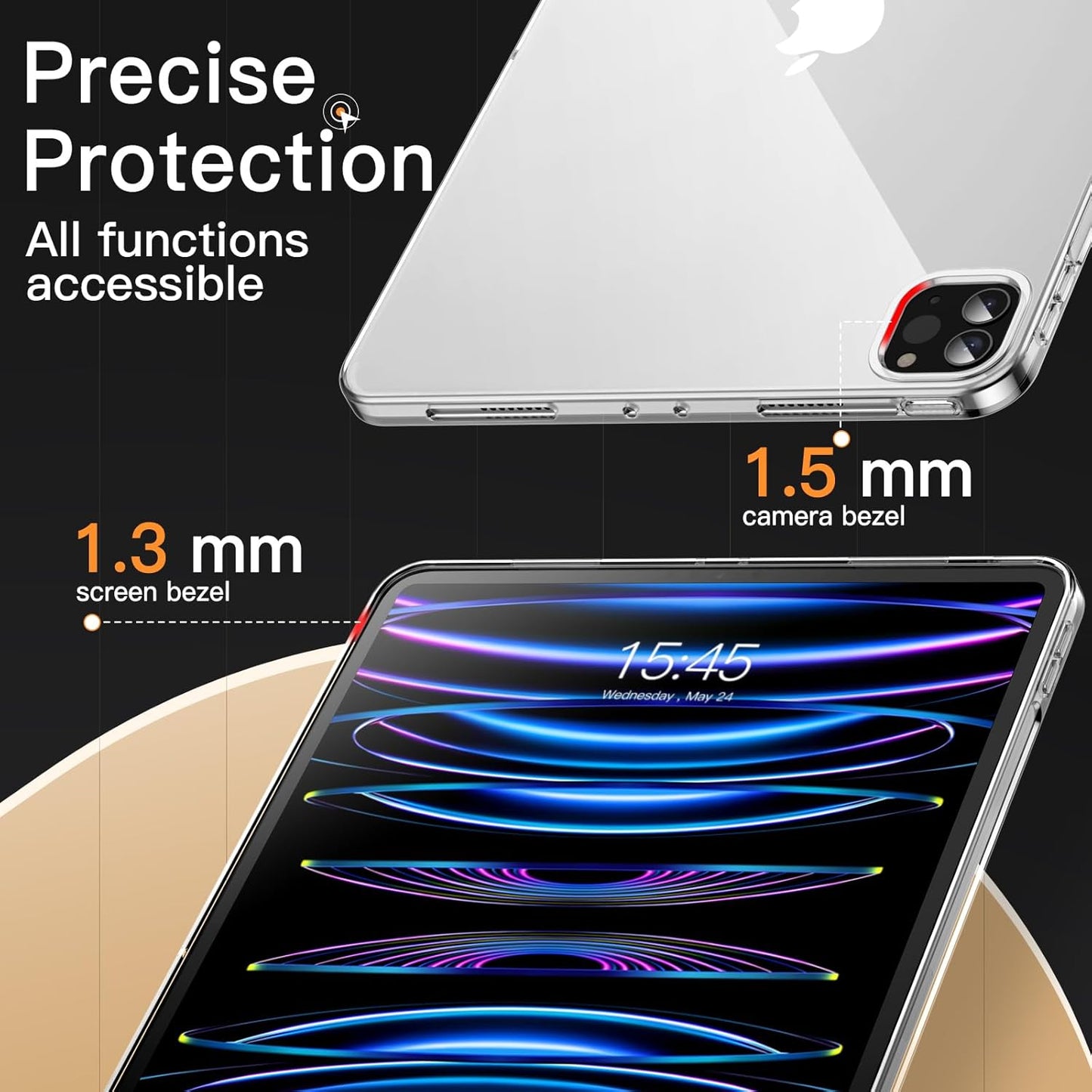 JETech 11-Inch 2022/2021/2020 (4th/3rd/2nd 2nd Case for iPad Pro Model Generation), Soft TPU Transparent Slim