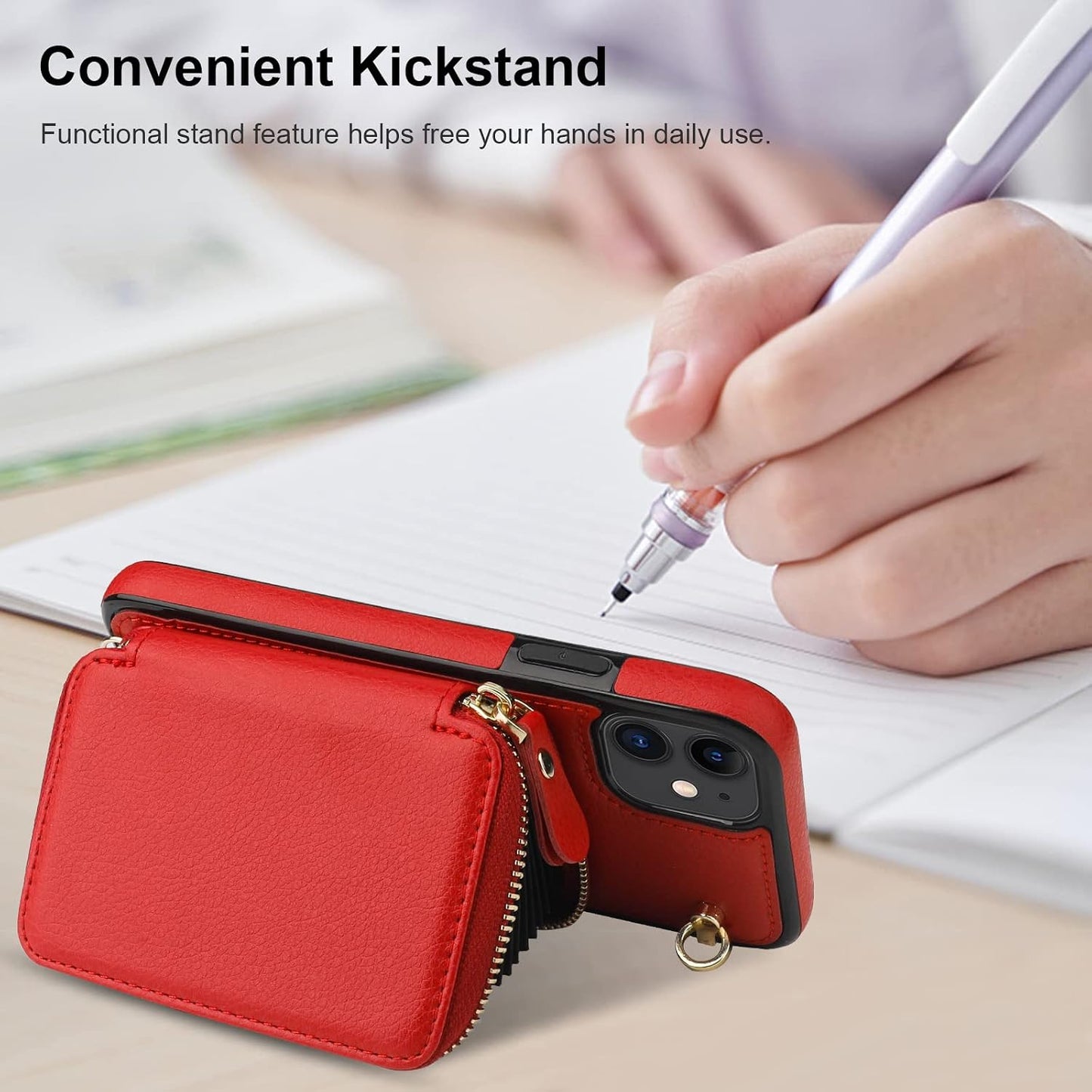 Bocasal 11, 6.1 Inch Crossbody Wallet Case for iPhone RFID Blocking Leather Purse Case with Card Holder, Protective