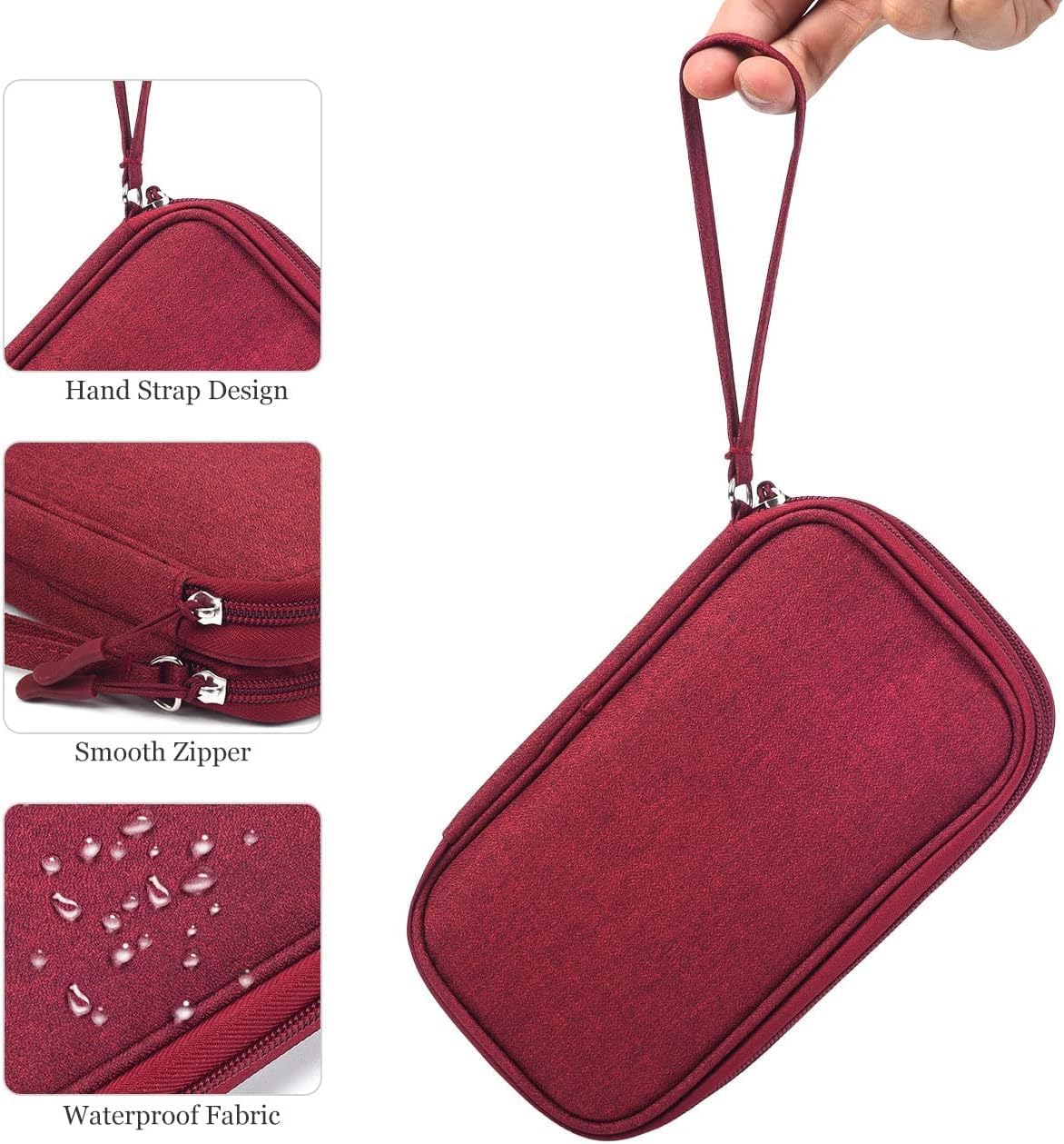 CAOODKDK Electronics Accessories Organizer Pouch Bag, Travel Universal Organizer for Cable, Charger, Phone, SD Card