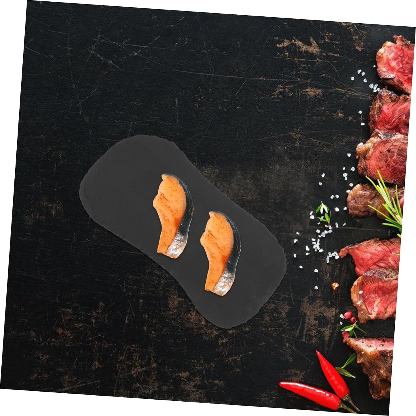 2PCS Beavorty Artificial Fake Salmon Toy Fake Sashimi Salmon Fish Slice Artificial Sashimi decoraciones para uas
