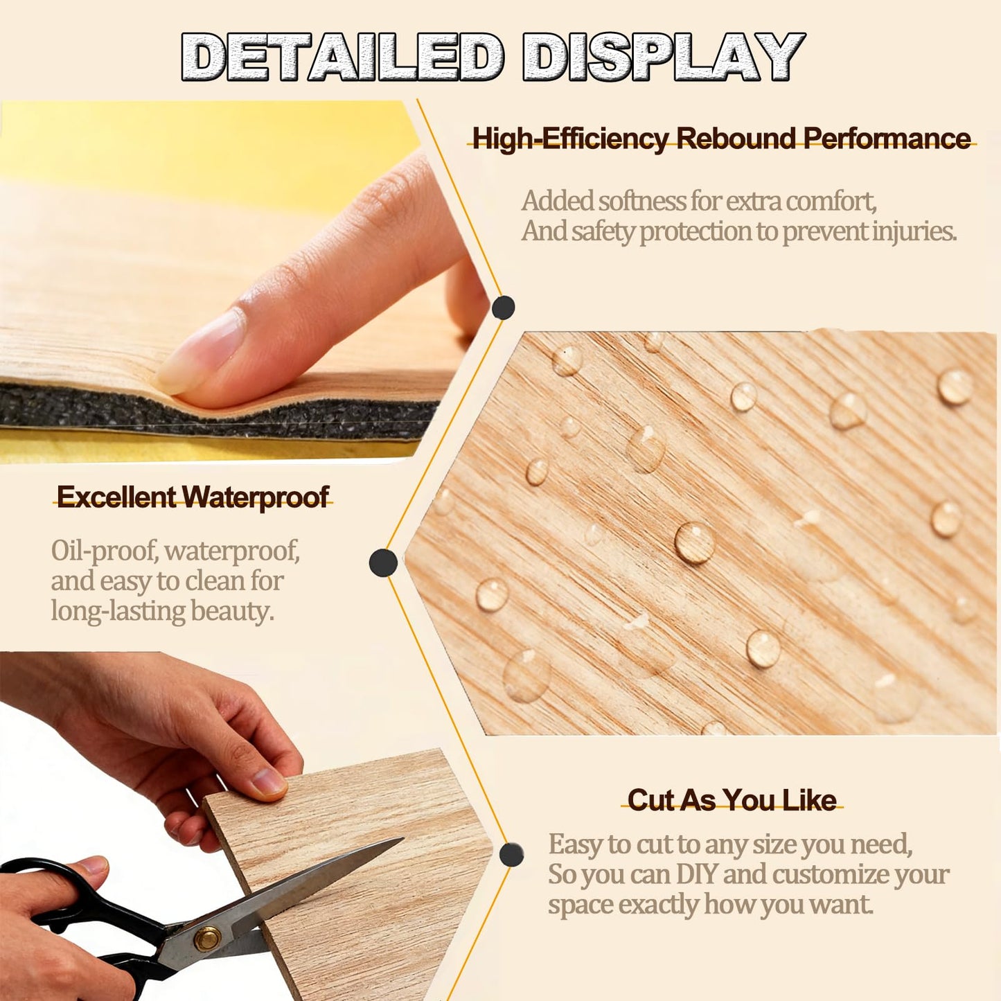 HEROADNCKFOAM 20 Piece Peel and Stick Wall Panels,Sound Proof Foam Panels for Walls Wood Grain Finish Can Replace Slate & Plank for Home Studio &Studio Recording Wall Decor (34.64 X 26.77 X 0.19 in)