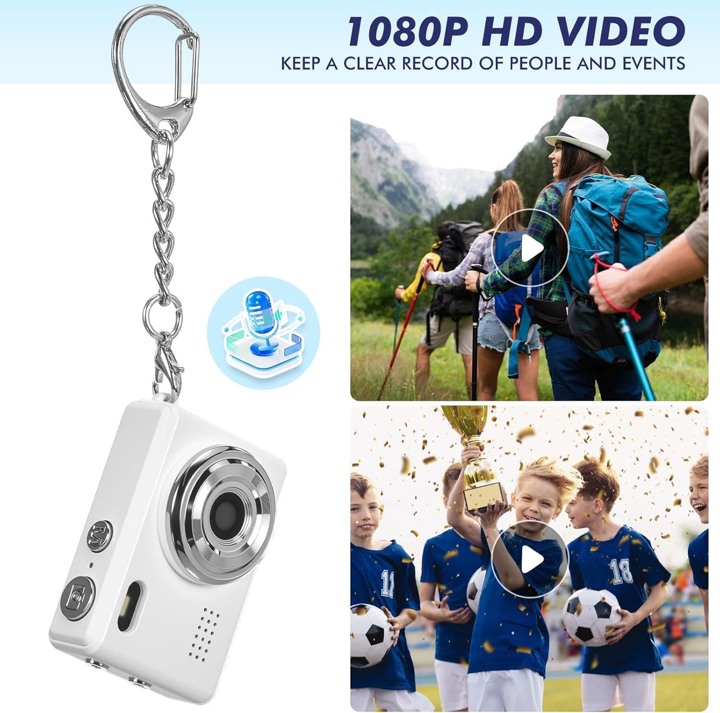 Relaxweex 1080p 100 Mini Digital Camera Keychain Small Portable Photo Video Camera Mins Battery Life Micro Camcorder