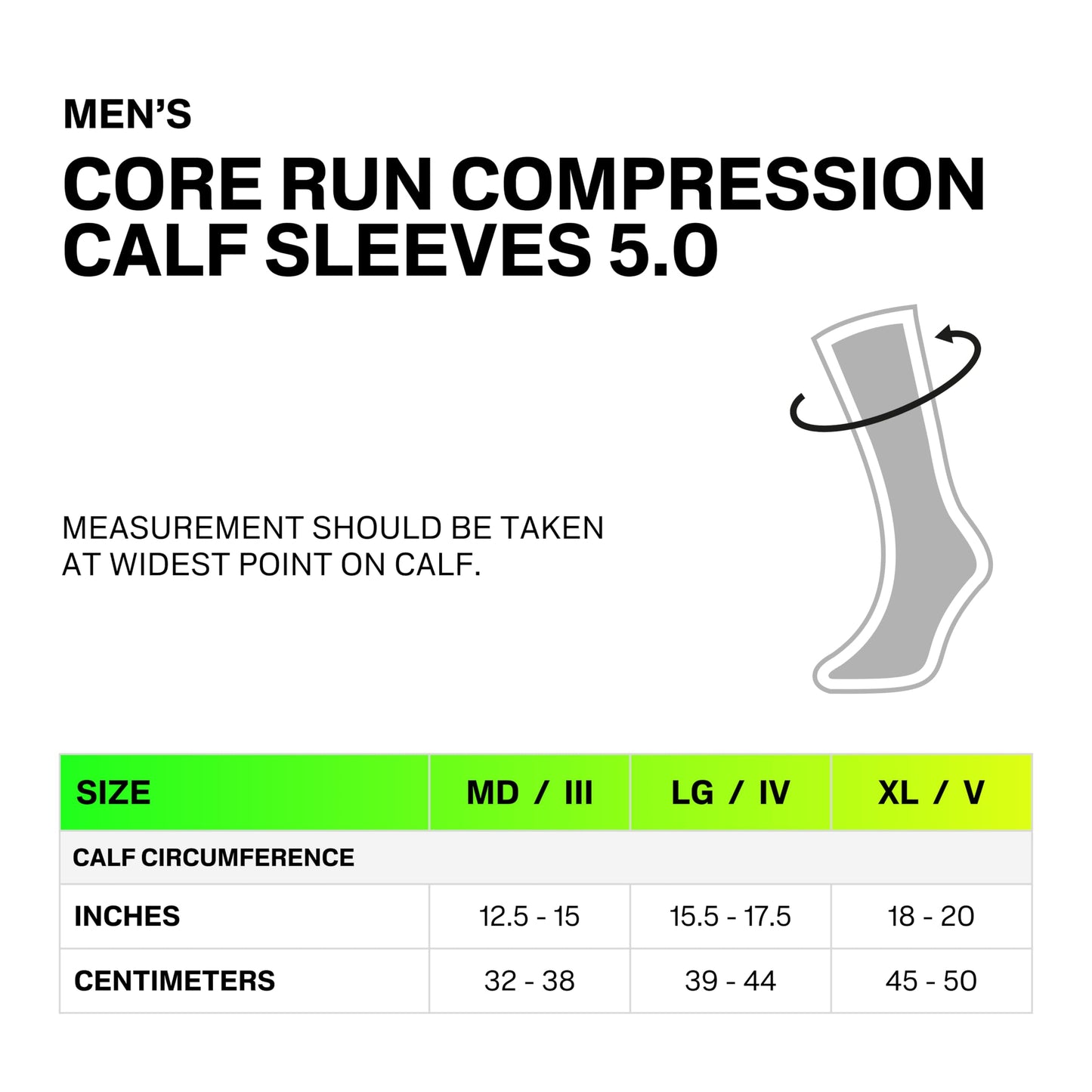 CEP Core Run Compression Calf Sleeves 5.0, Black, Men, III