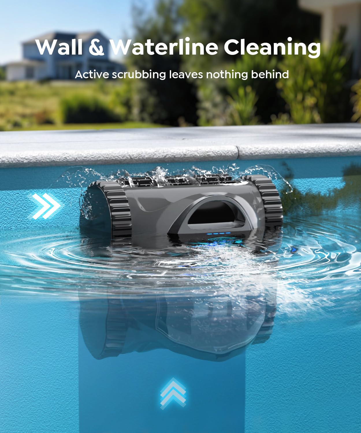 C1 Cordless Pool Cleaner Robot with 180 Mins, Powerful Triple-Motor Suction, Wall & Waterline Deep Cleaning, Smart Paths with APP, Dual-Layer Filtration, for Inground Pools (Dusk Blue)