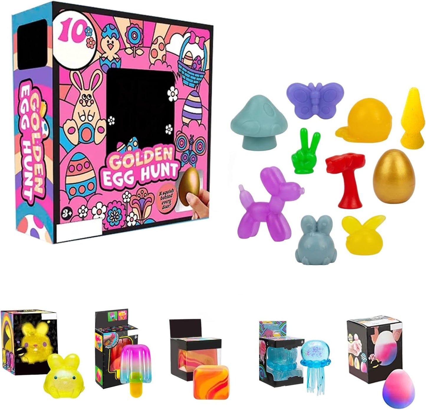 Regine Switzerland Easter Golden Egg Treasure Hunt Set - 10-Piece Mystery Gift for Family & Friends