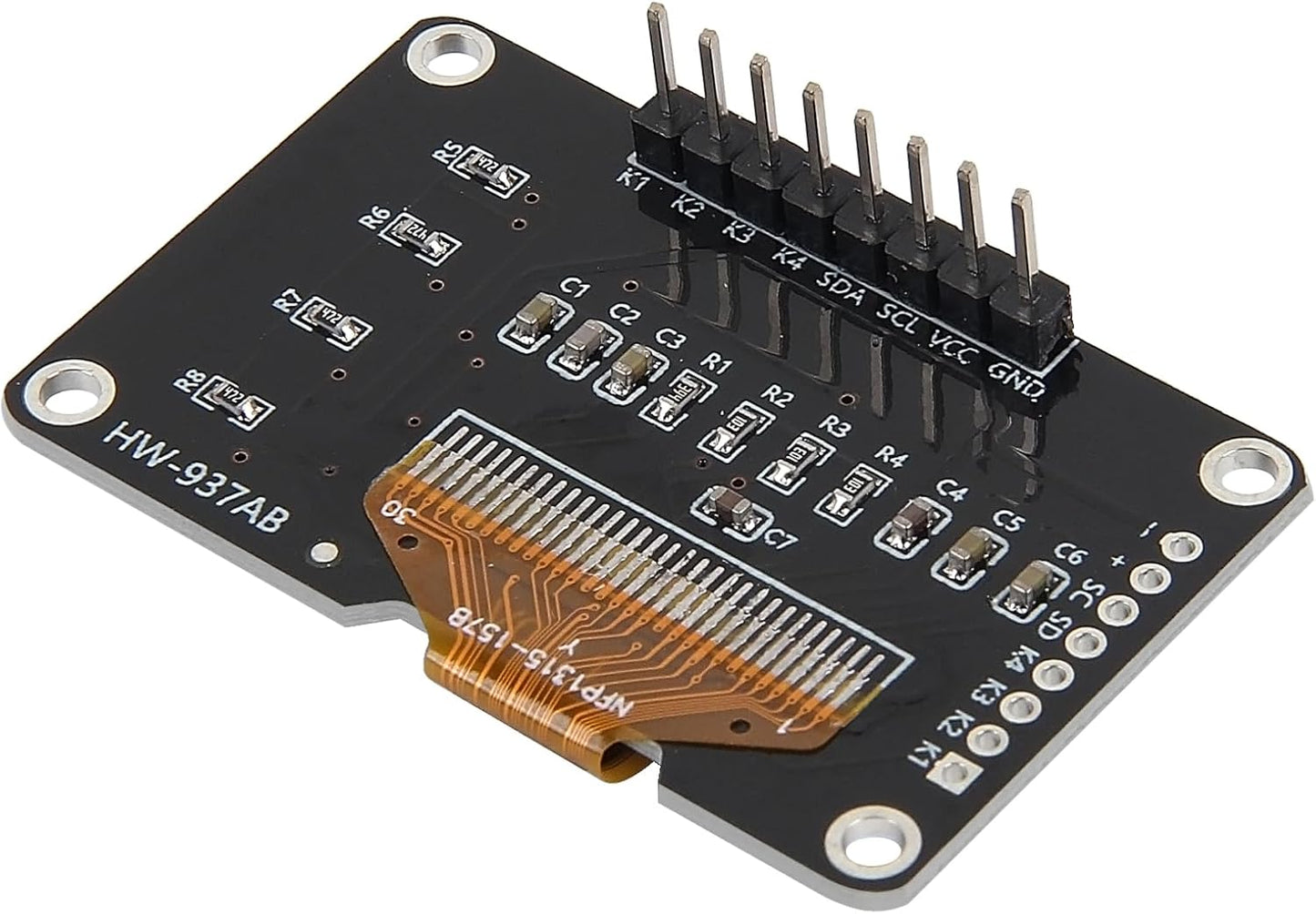 AITRIP 5PCS 0.96 Inch 12864 4 SSD1315 OLED Display Screen Screen Module with Matrix Key Interfaces Keyboard IIC