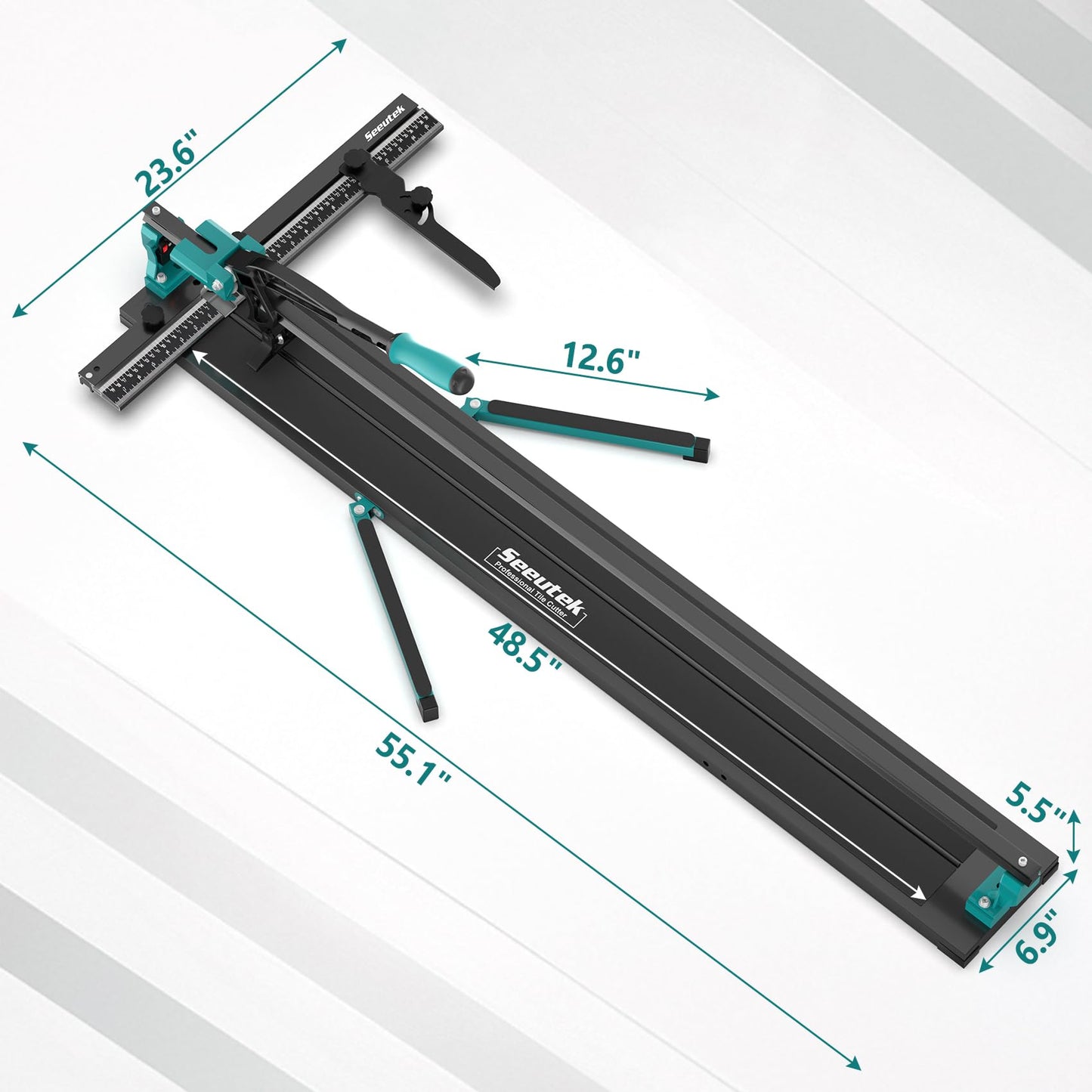 Seeutek 48 Inch Manual Tile Cutter, Porcelain & Ceramic Cutting Tool with Tungsten Carbide Wheel, Infrared Positioning & Adjustable Brackets, Suitable for Professionals and Beginners