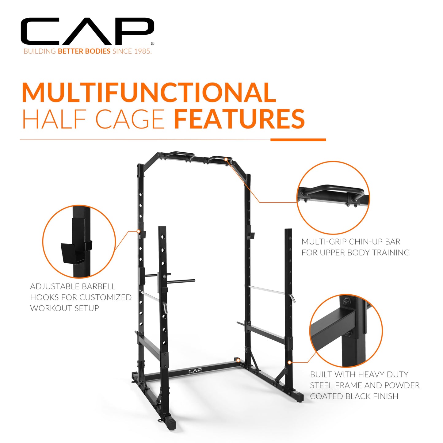 CAP Barbell Multi Use Power Rack, White