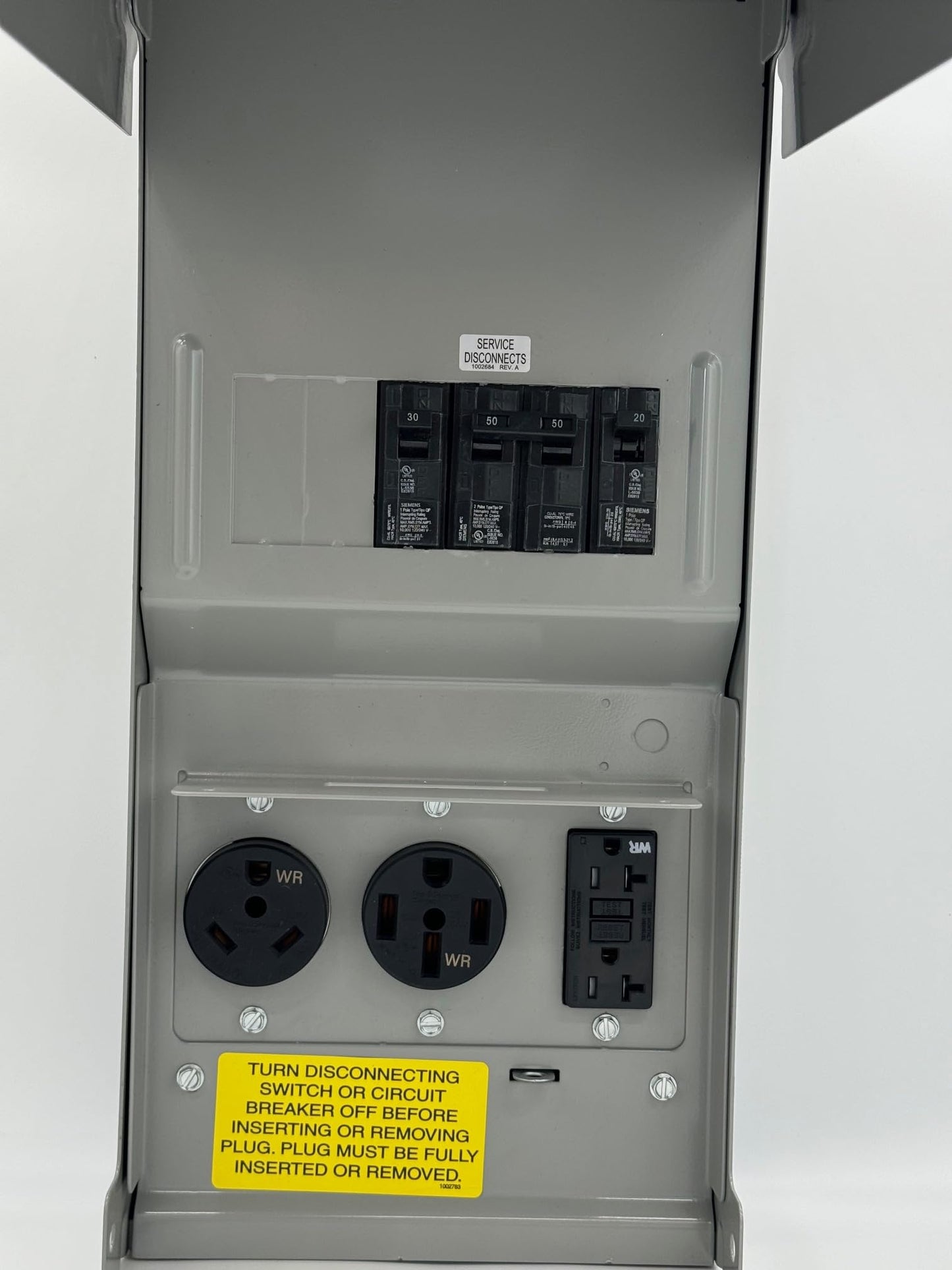 Temporary Power Outlet Panel with 20, 30, and 50-Amp Receptacles, Unmetered