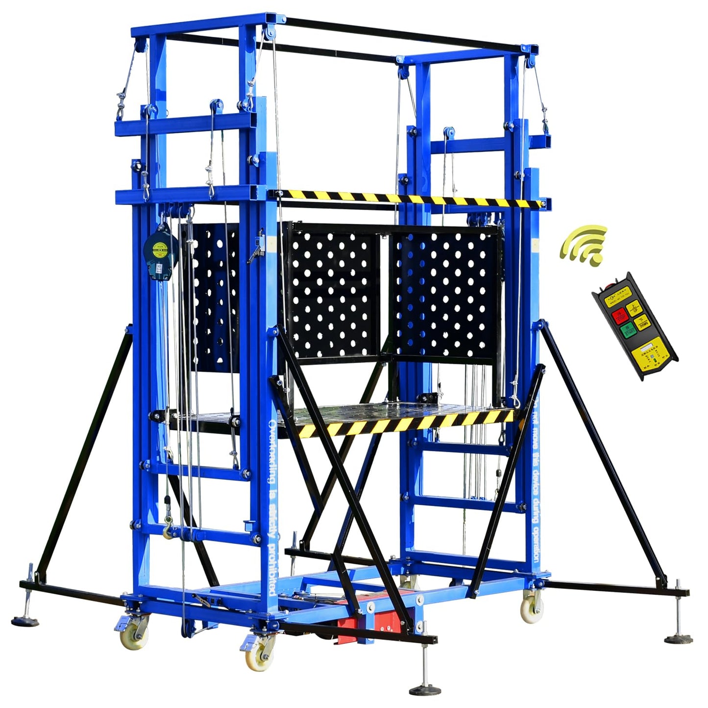 660 Lbs Load Electric Scaffolding, 16.4FT Lifting Height Construction Electric Scaffolding Lift Platform,110v Upgraded Version Suitable for Home Decoration Site Construction(Ce Certification)