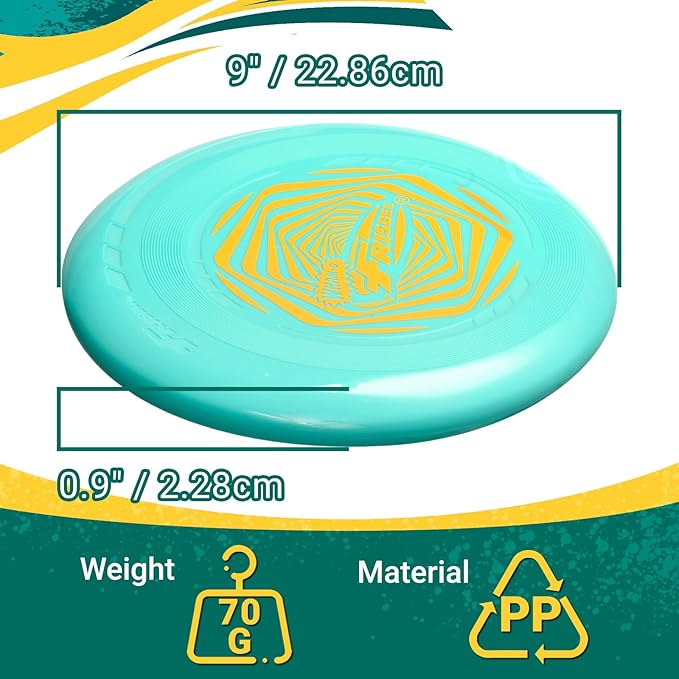 Wham-O Frisbee Go Flying Disc, 9 Inch Lightweight Sports Disc for Beginners Outdoor Beach Backyard Lawn Park Camping Family Activity Game - 70g