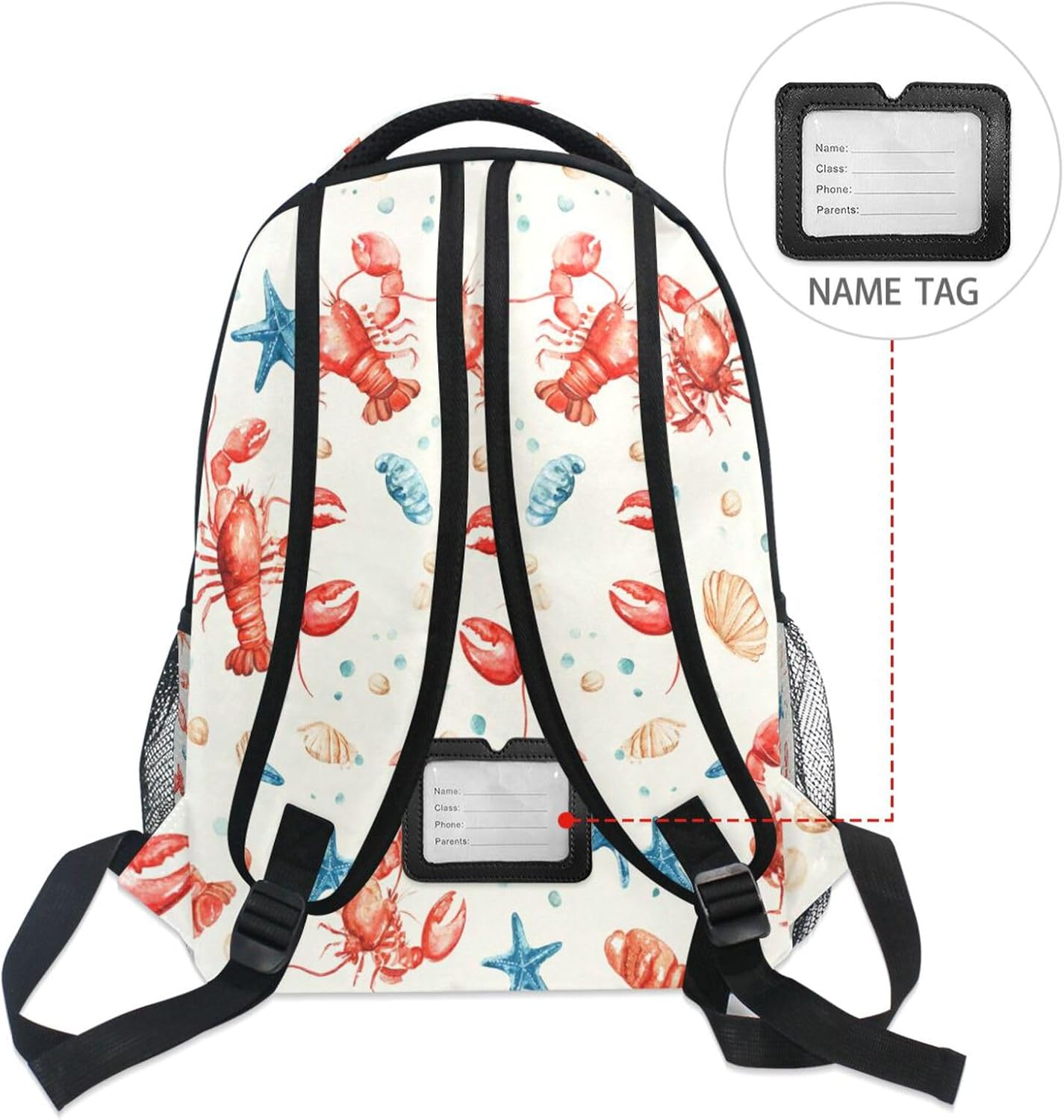 Krafig Backpacks Backpack Daypack Watercolor Cute Lobsters Boys Girls Kids School Bookbag, School Bag Travel