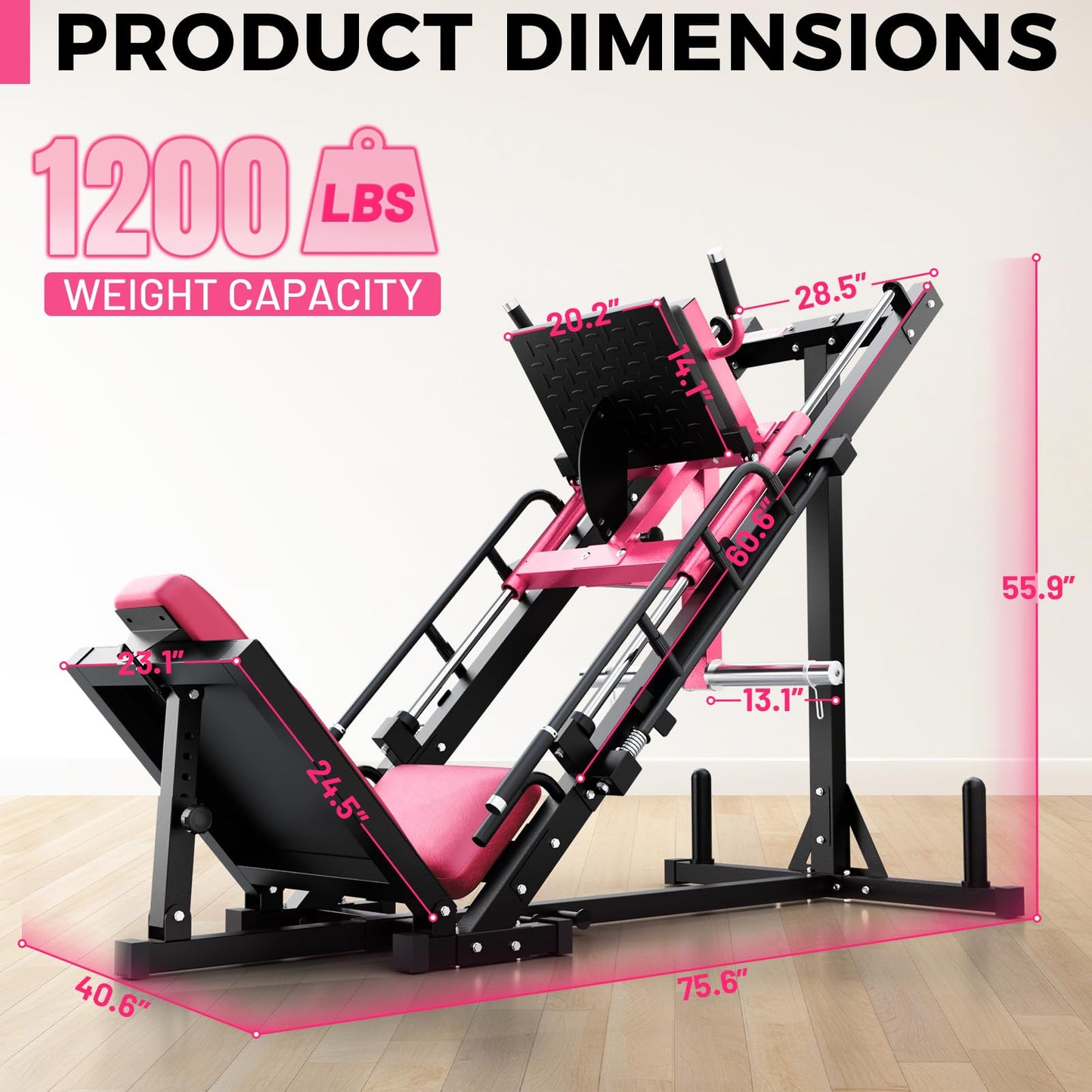 RitFit Leg Press Hack Squat Machine, Professional Adjustable Leg Press Machine for Home Gym with Linear Bearing, Full Lower Body Workout with Weight Storage