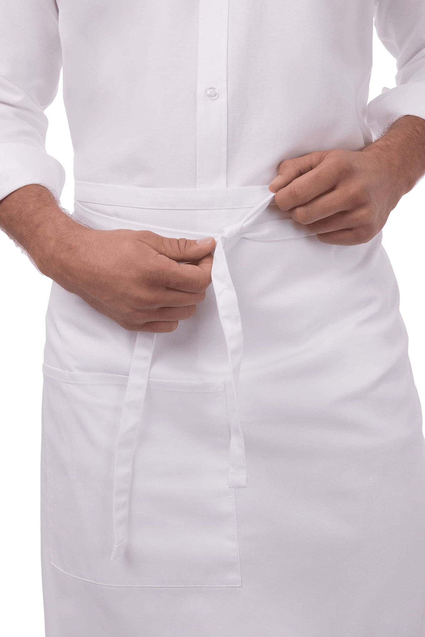 Chef Works Unisex Bistro Chef Apron, White, One Size