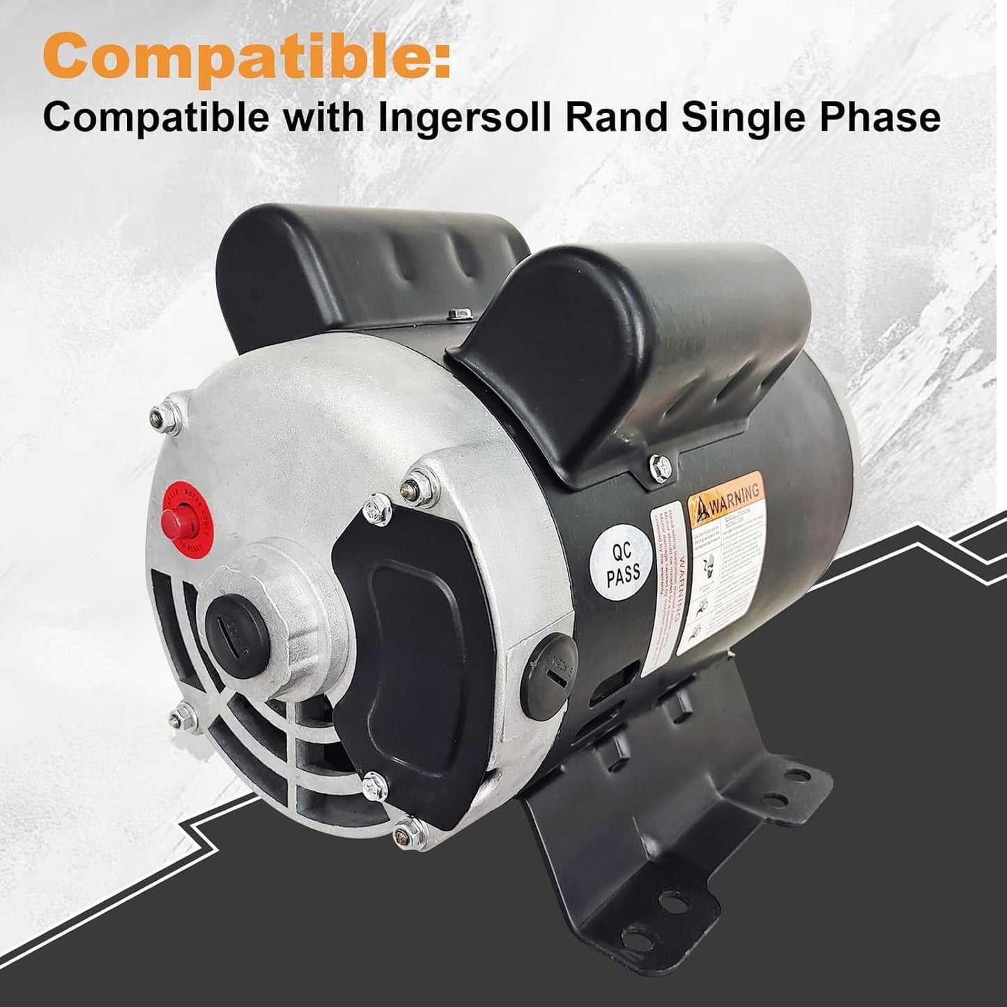 MAIXIUNIAN 23378805 5HP Air Compressor Motor 208/230V Compatible with Ingersoll Rand Single Phase, 184 Frame 3450 RPM 60Hz Electric Motor Replace# 23220064 54421193 56283138