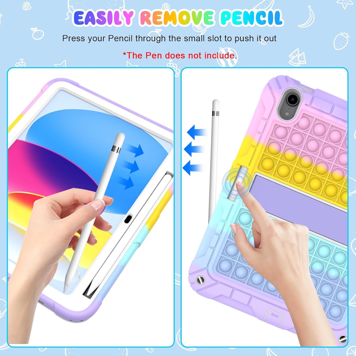 TSQQST (A16) 11th/10th Case for iPad Generation for Autism with Glass Screen Protector | Cute Boys Girls Kids Case