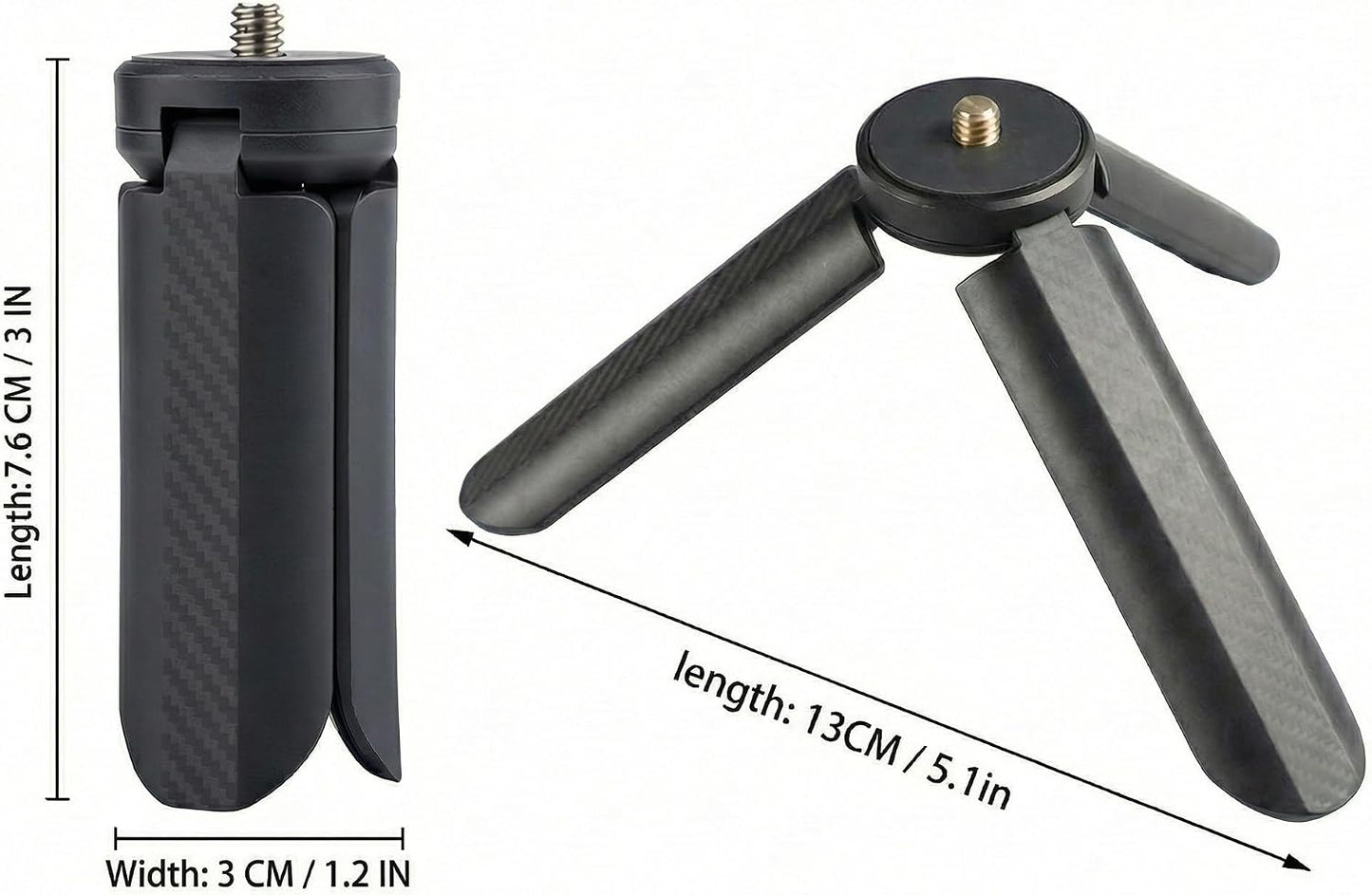 tokerut 1/4" Mini Tripod Stand with Screw Mount, Portable Foldable Tabletop Tripod for Pocket Cameras & Action Cameras