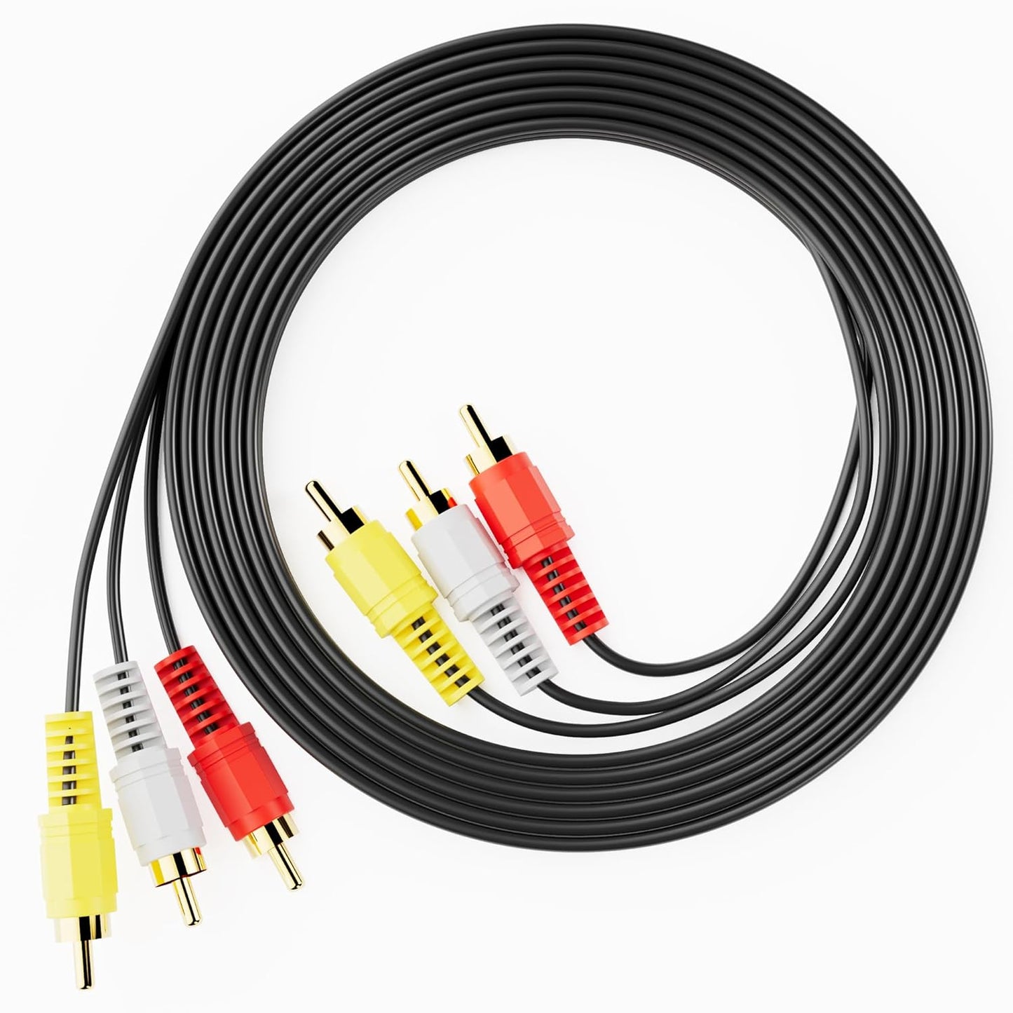 Eanetf 3RCA 24K (5ft-1pcs) RCA Cables, Cable Audio Video Gold Plated Connecting Audio Video Components AV Male to Male
