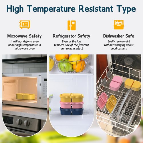 ICEROYCE 6 Pack Reusable Silicone Snack Containers with Lids, 2 Compartment Leakproof Food Storage Containers, BPA-Free Portable Snack Boxes for Lunch, School, Adults