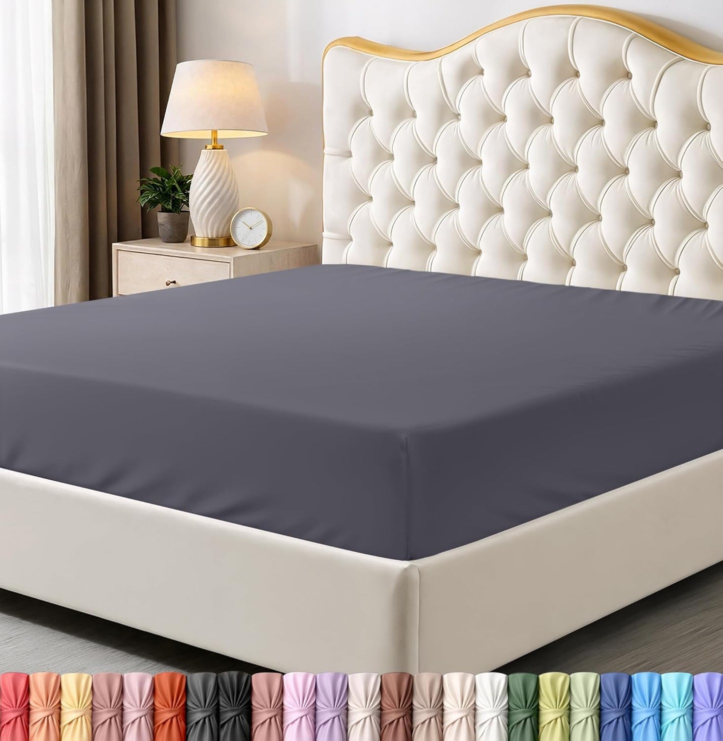Utopia Bedding Full Fitted Sheet - Soft Microfiber - Deep Pocket - Fade Resistant - Grey