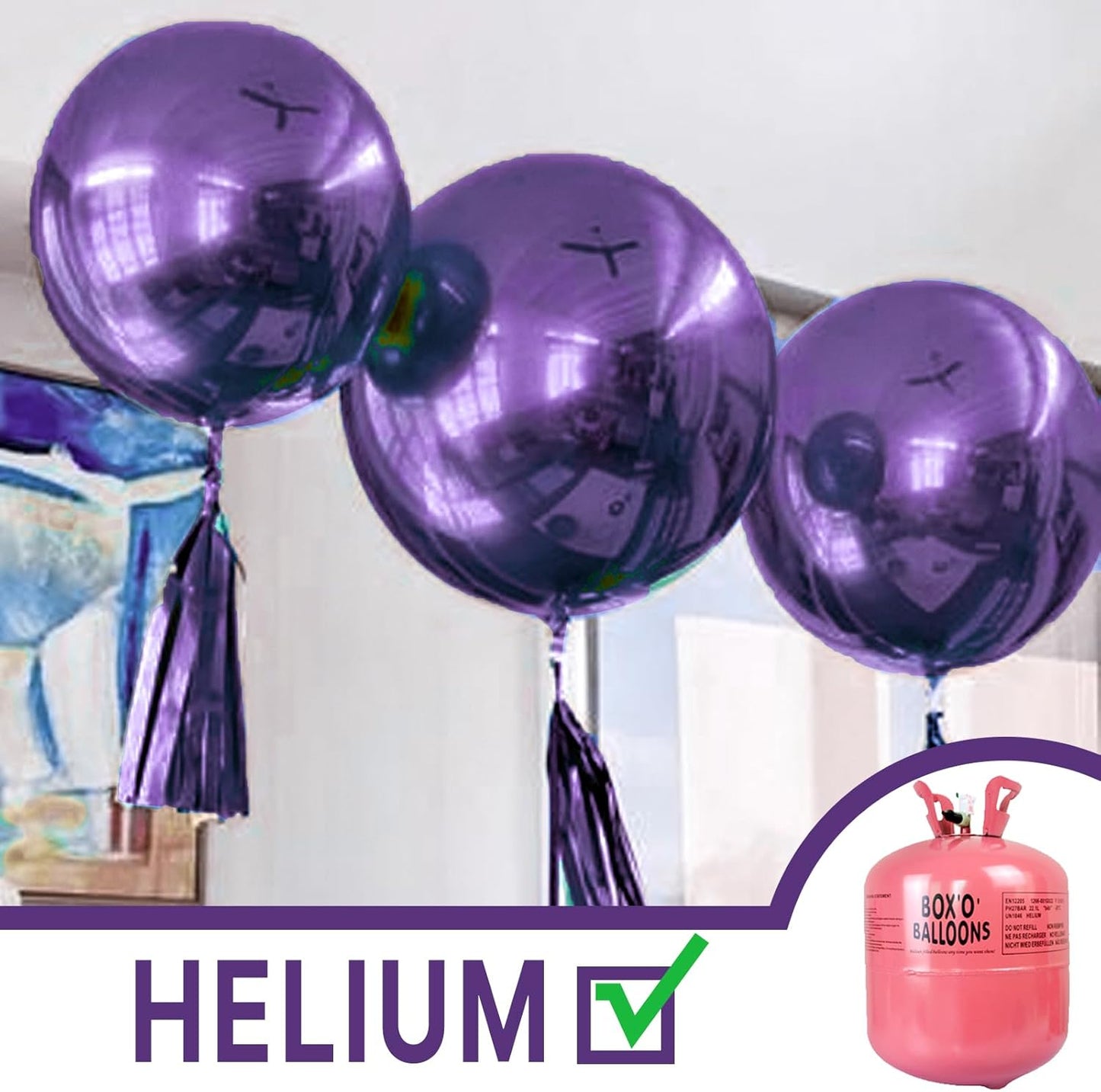 PartyWoo Metallic Purple Balloons - 36 Inch Chrome Latex Helium Balloons for Celebrations | 4pcs