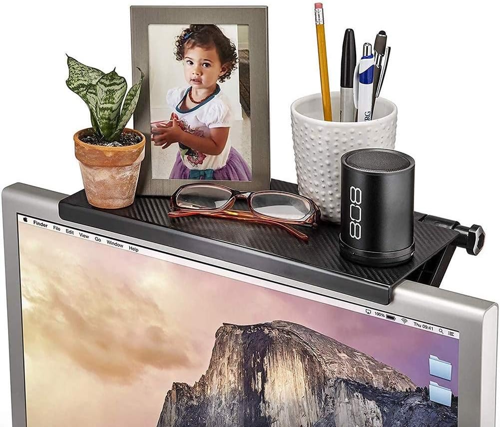axGear Set-top Monitor TV Top Rack Accessory Box Holder Bracket Shelf for Storage