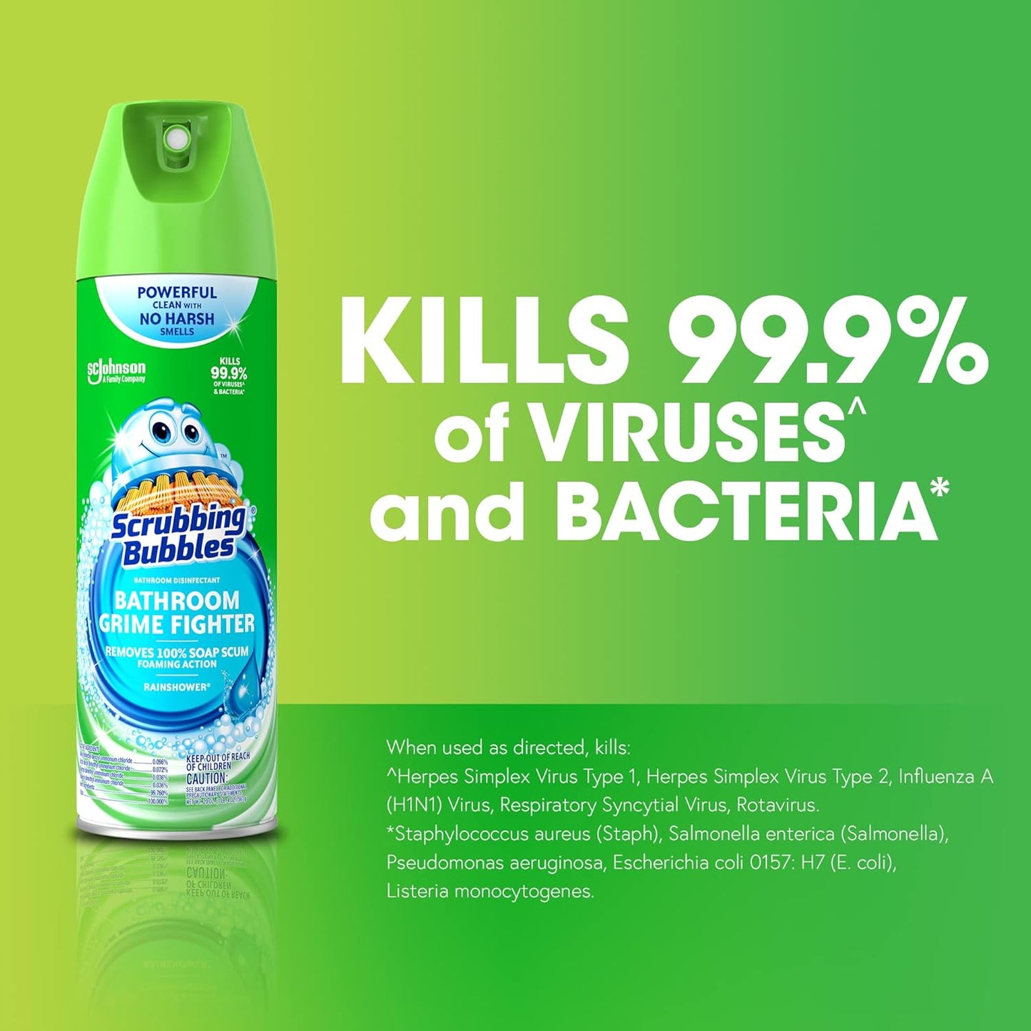Scrubbing Bubbles Bathroom Cleaner - Foaming Disinfectant Spray with Rainshower Scent | 20oz