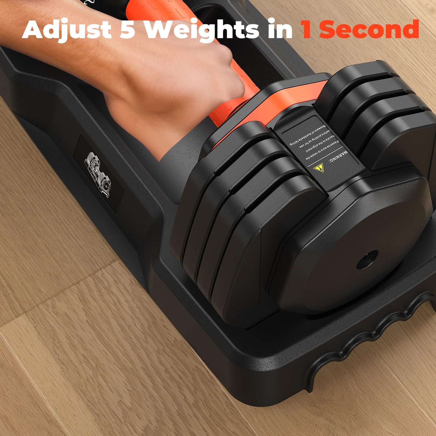 25LB Adjustable Dumbbell Set, Pair of Dumbbells Adjustable from 5LB to 25LB Each (Total 50LB), 15LB–55LB Options, Non-Slip Handle for Home Gym Strength Training