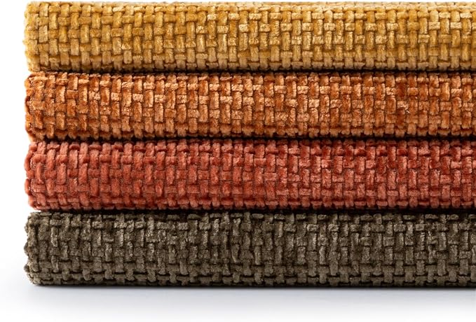 MIULEE Pack of 4 Orange/Yellow Couch Throw Pillow Covers 18x18 Inch Halloween Soft Decorative Chenille Pillows Farmhouse Accent Cushions for Boho Home Decor Spring Sofa Bedroom Living Room