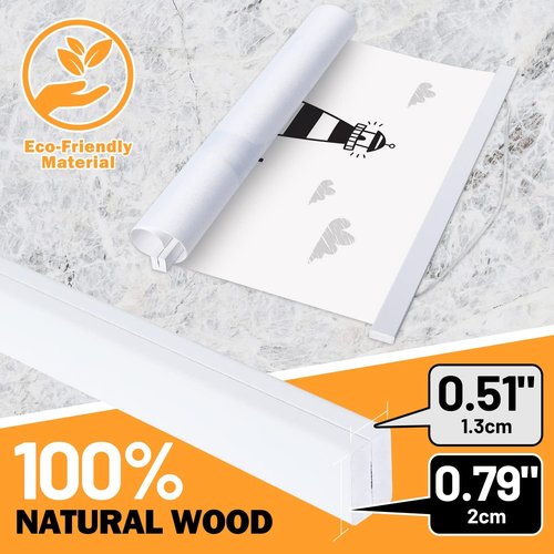 Benjia Magnetic Light Wood Poster Frame - 14x22 & 14x20 Sizes for Photos & Artwork | White Finish