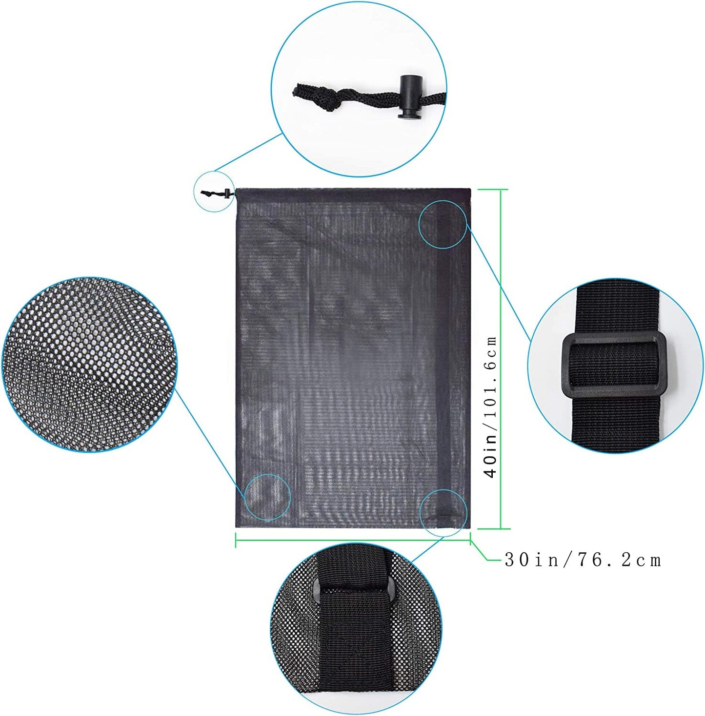 Heavy Duty Mesh Ball Bag, 30x40 Inch Extra Large Sports Equipment Bag for 12 Soccer Balls, Industrial Strength Mesh Bag with Adjustable Strap for Coaches Basketball Football Volleyball