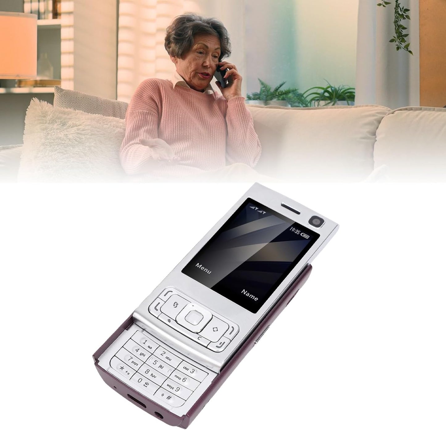 2G 2.0 Inch 1000mAh MP3 MP4 GOWENIC Unlocked Slider Phone, GSM Mobile Phone Screen Battery Dual SIM Player with Loud