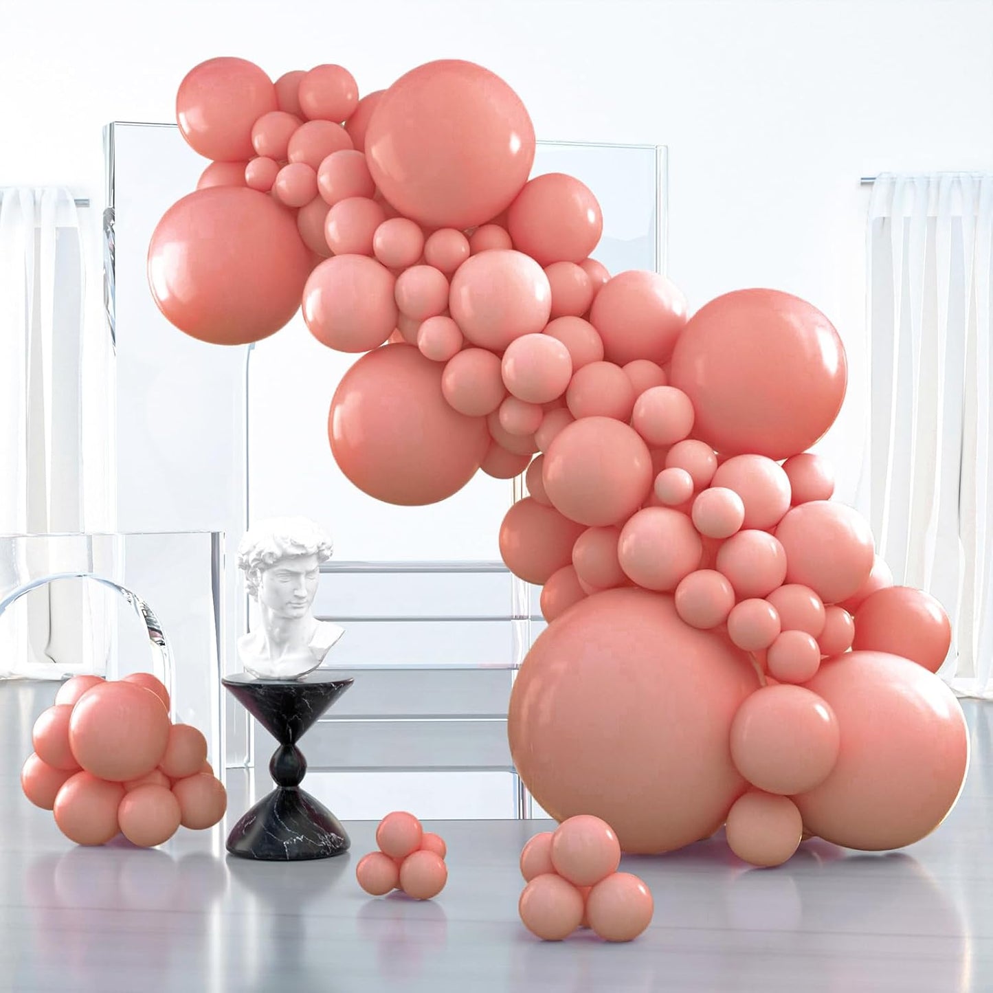 PartyWoo Dusty Pink Balloons - 127-Piece Blush Pink Balloon Arch Kit for Baby Showers & Birthday Parties