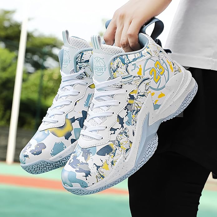Boys Basketball Shoes Breathable Indoor Athletic Shoes Youth Outdoor Fashion Sneakers Comfortable Basketball Shoes for Girls