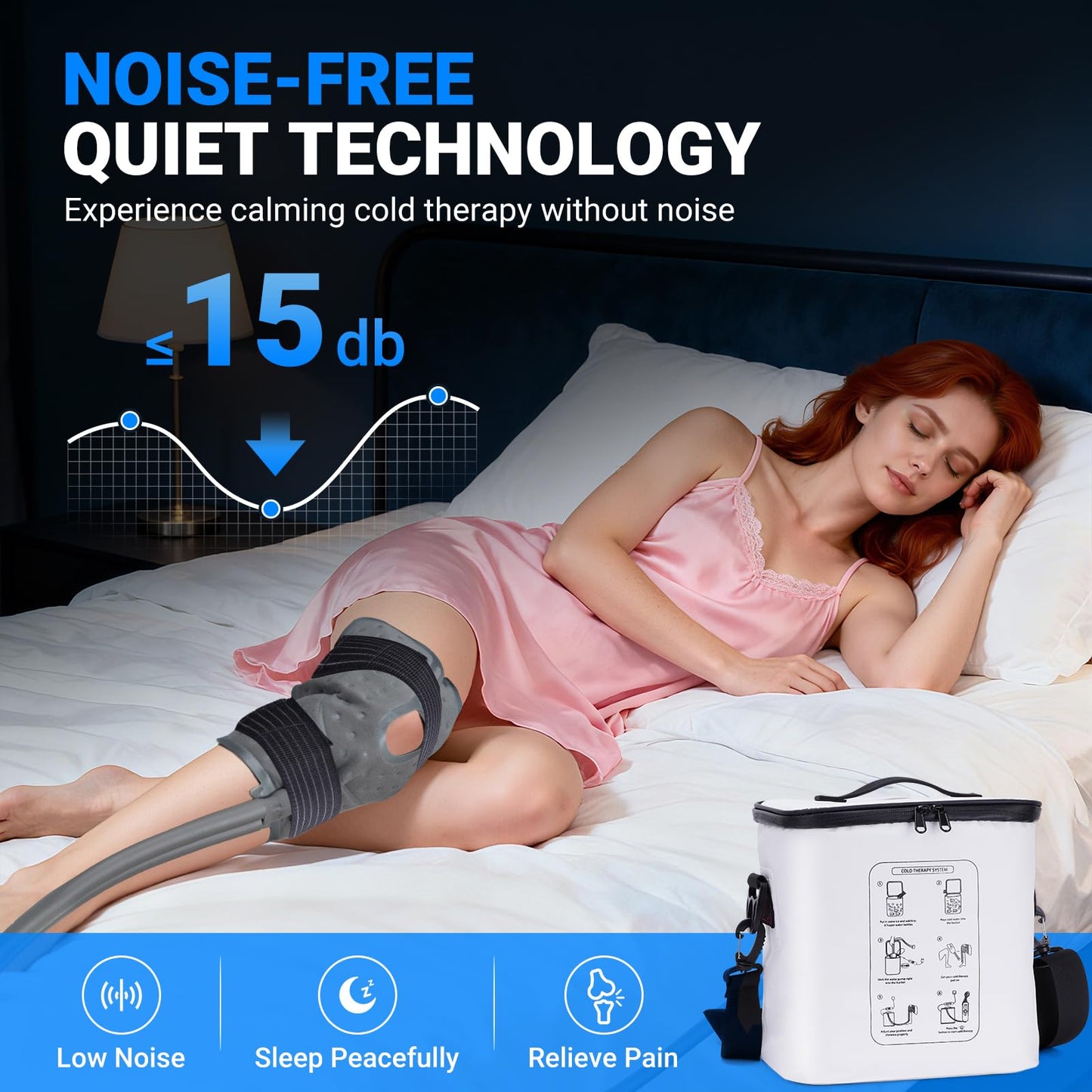 Ice Machine for Knee After Surgery - Programmable Timer Cold Therapy Machine, Portable, Quiet Pump, 12H Cooling, Knee Replacement Recovery System, Cryotherapy Pain Relief & Swelling, ACL Recovery