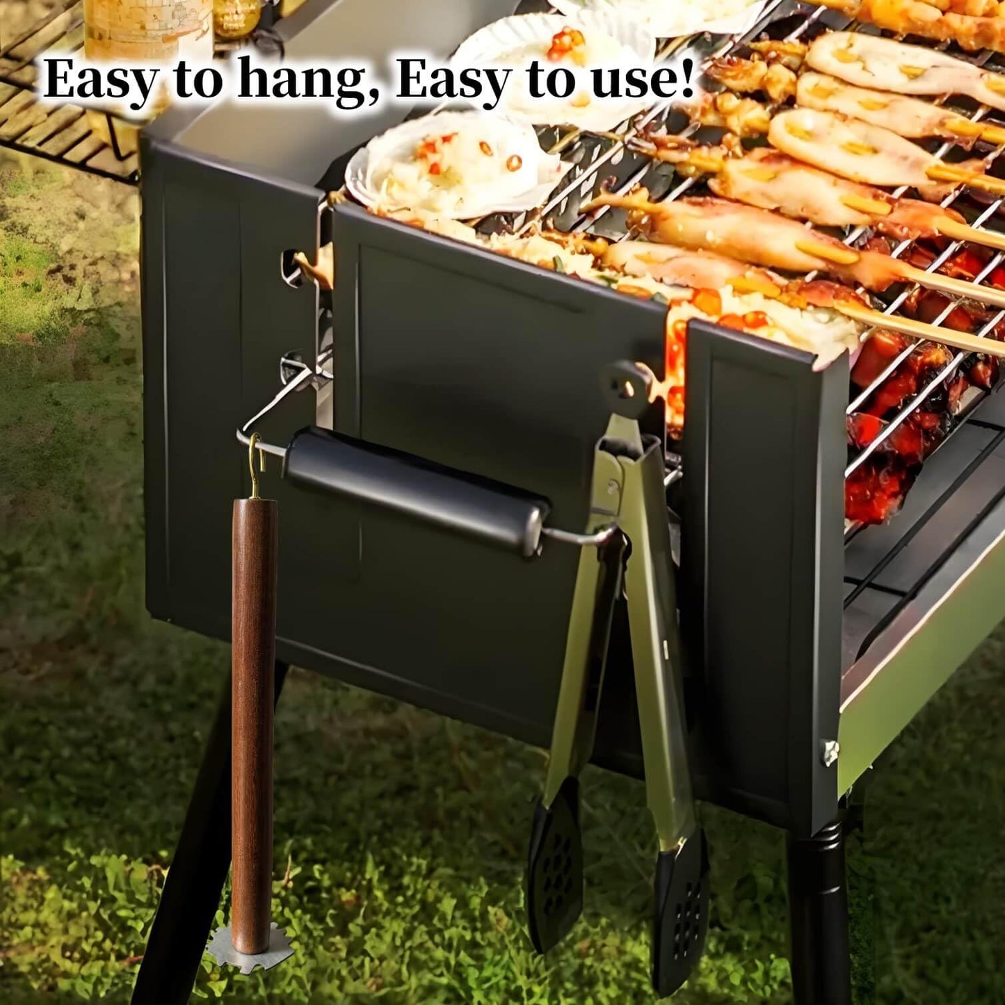 iNenya Grill Brush and Scraper for Barbecue – Safe Bristle Free Stainless Steel BBQ Cleaner with Heavy Duty Scrubber Pad, Grill Accessories Steel Wool Scrubbers for Porcelain Gas Charcoal Grill