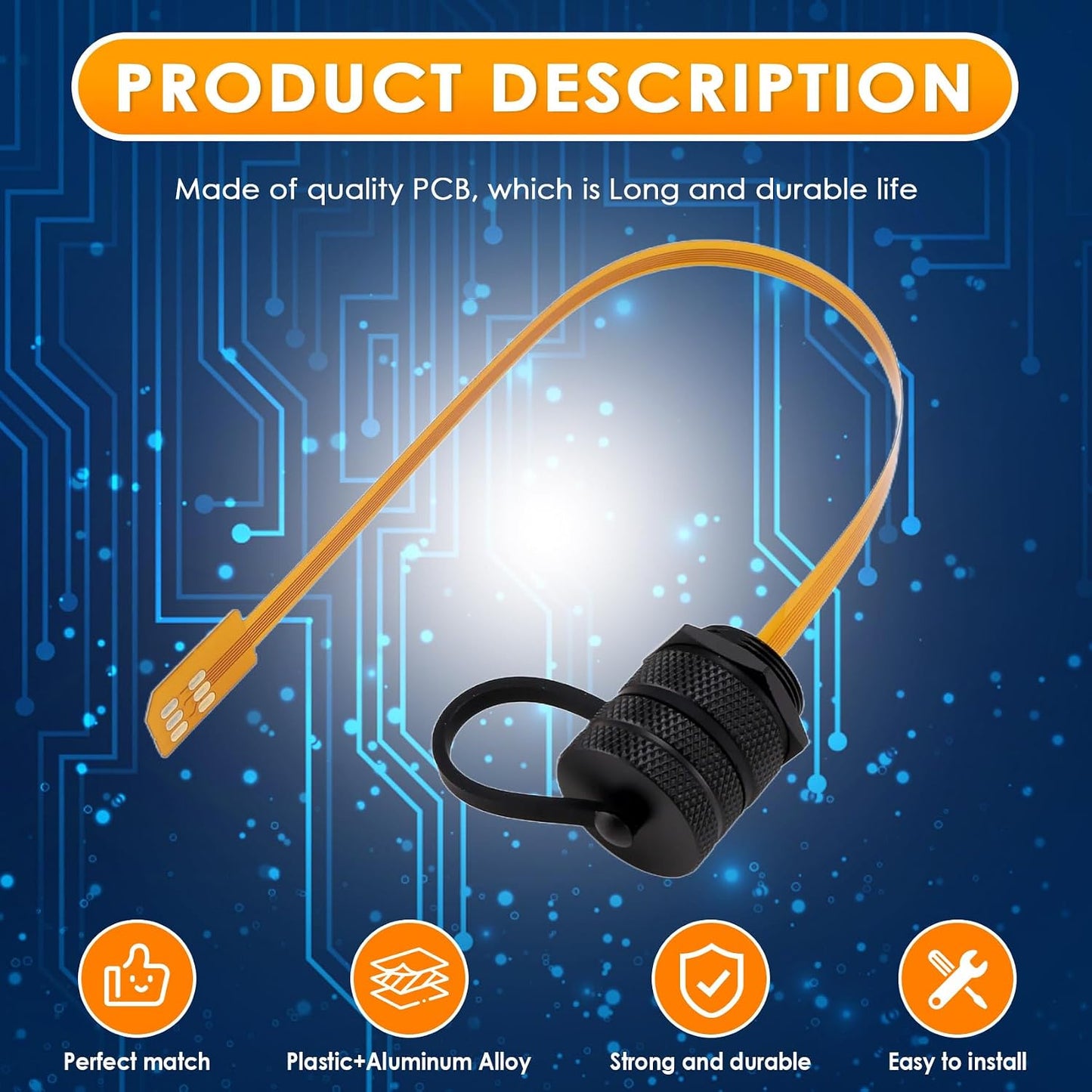 AROVHAR IP67 Waterproof Micro-SIM Extension Cable Micro-Sim Panel Mount Extension Cable for Cabinet Chassis Case Frame