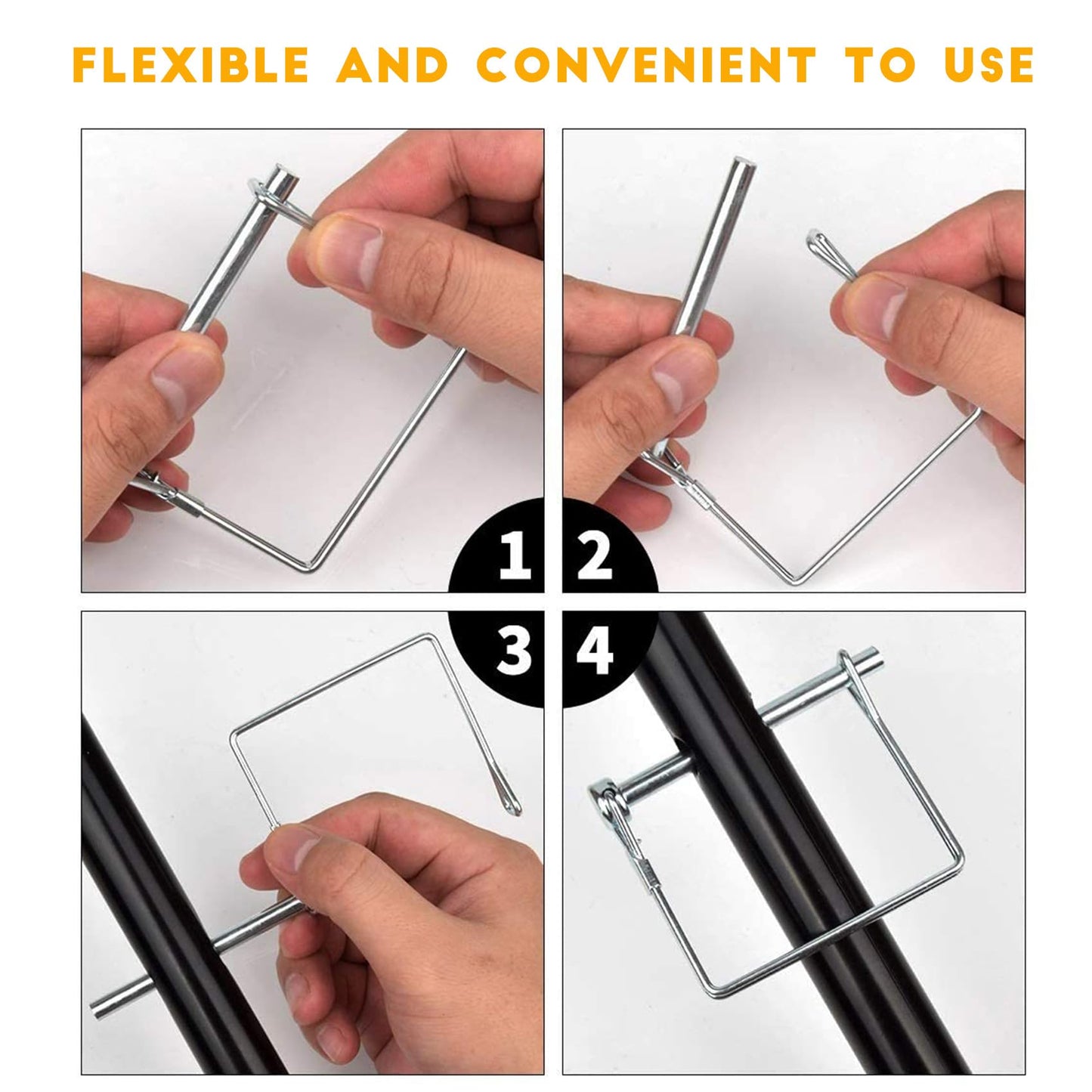 10 PCS Large Trailer Coupler Pin Heavy Duty Trailer Hitch Pin Safety Locking Pin 5/16 X 2-3/4 (8X70MM)