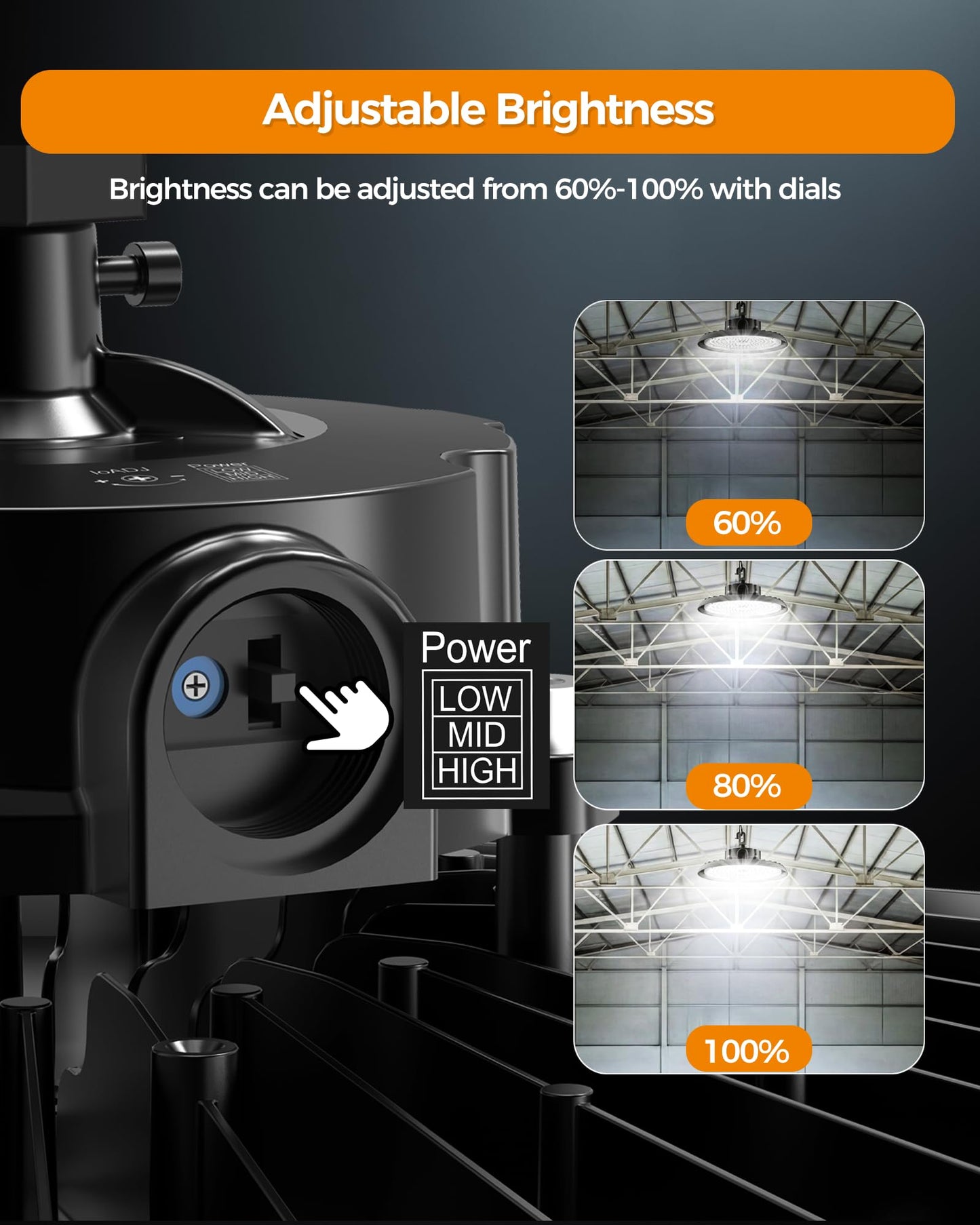 AIKVSXER 240W UFO LED High Bay Lights, 6 Pack, 6000K Shop Light 43200LM Commercial Bay Lighting IP65 LED Garage Lights, 5ft Power Cable Plug & Play for Warehouse Factory Workshop Barn AC100-277V