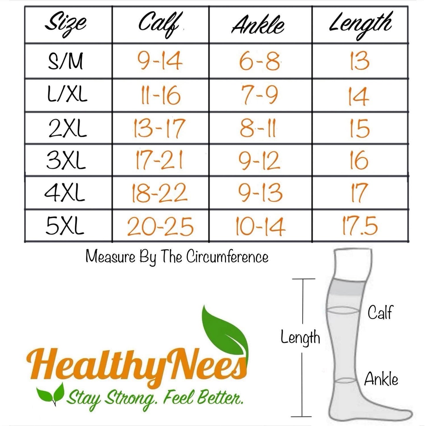 HealthyNees Seniors Care Footless 15-20 mmHg Compression Shin Calf Leg Men Women 1 Pair Zipper Sleeves (Black, 3X-Large)